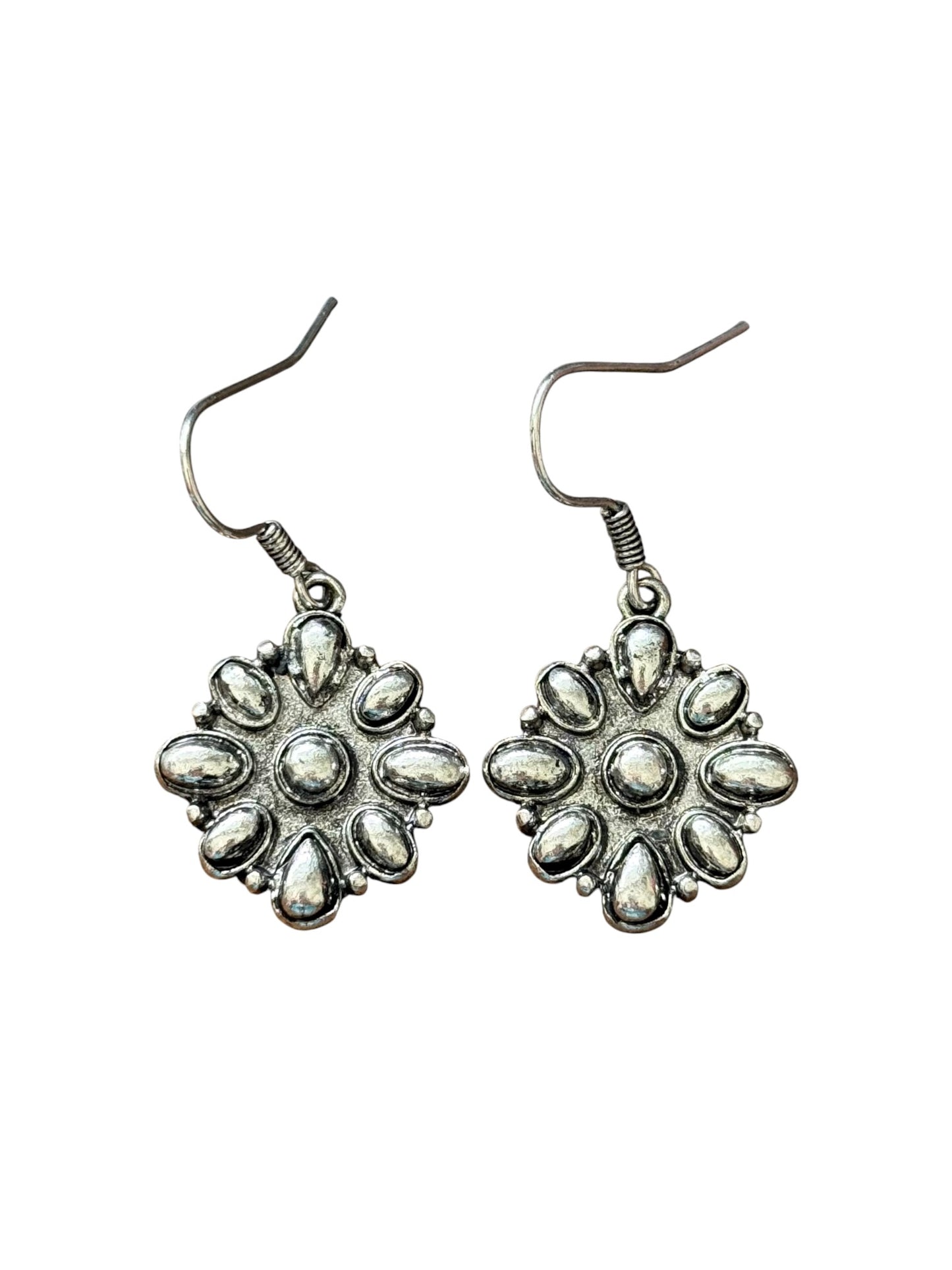 Silver Bubble Cluster Dangle Earrings