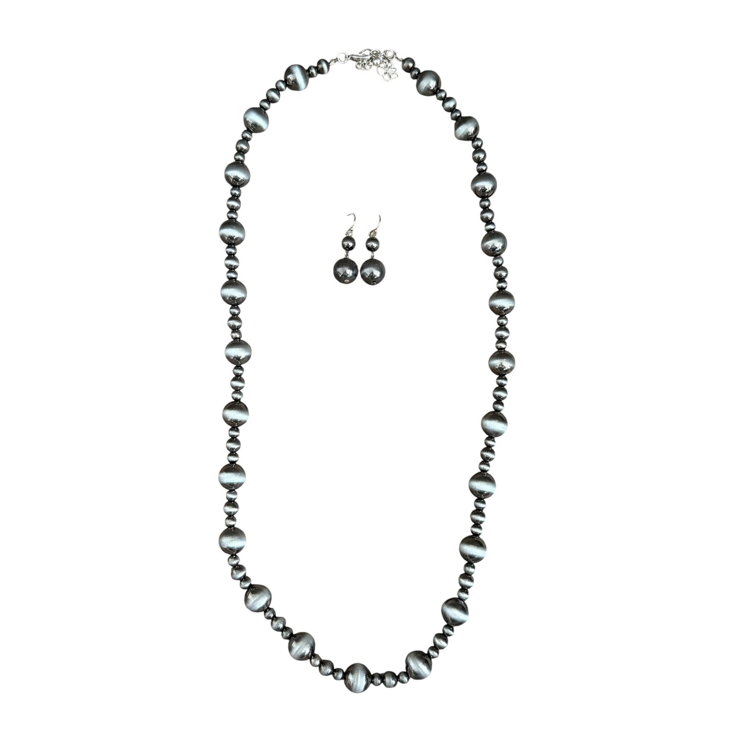 Gunmetal Navajo Pearl Necklace Set