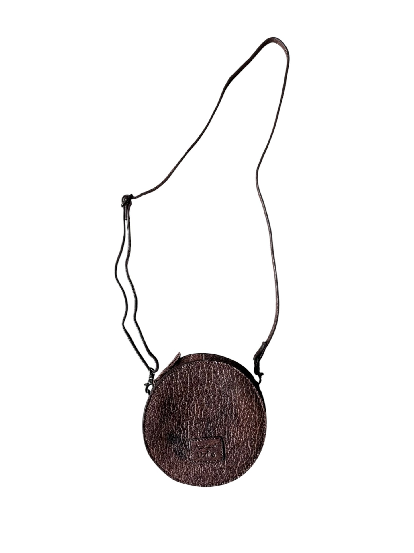 Tooled Buckstitch Cowhide Round Purse (2 options)