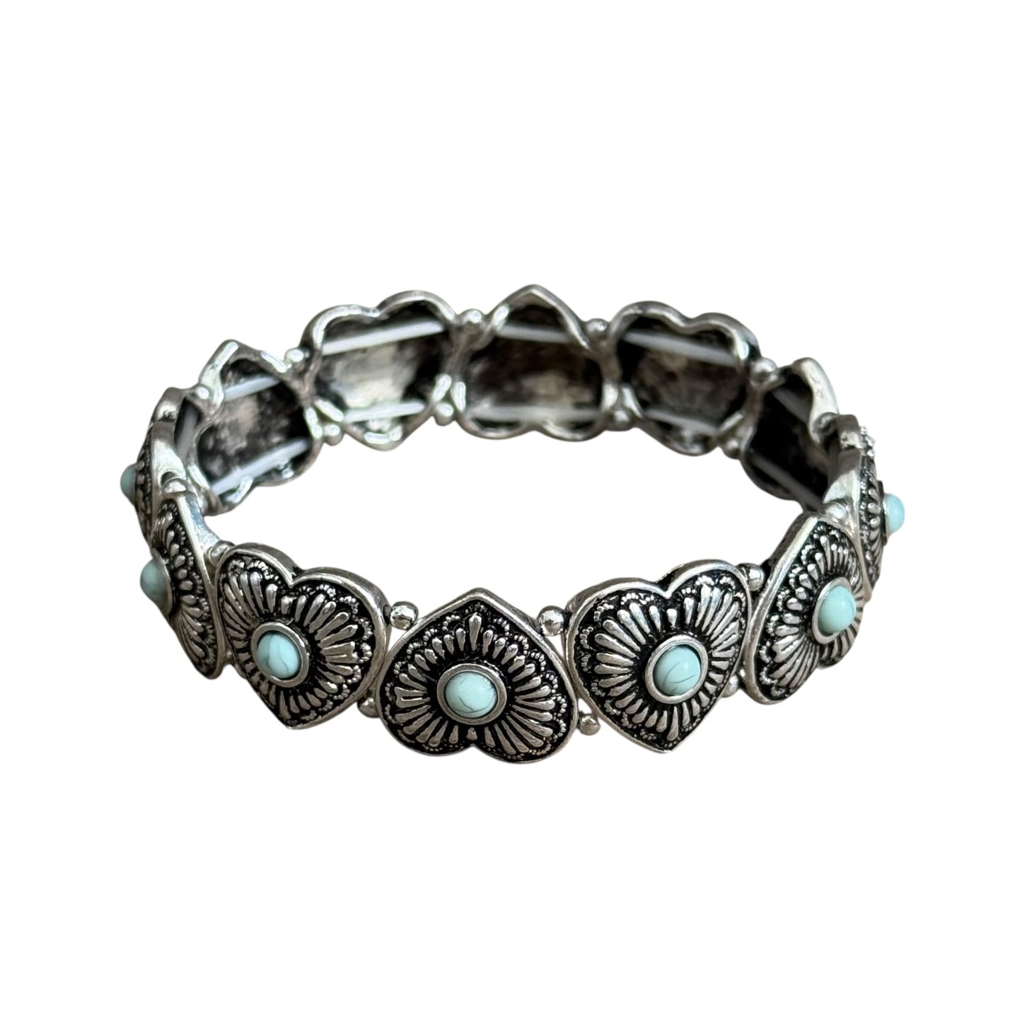 Turquoise Heart Stretch Bracelet