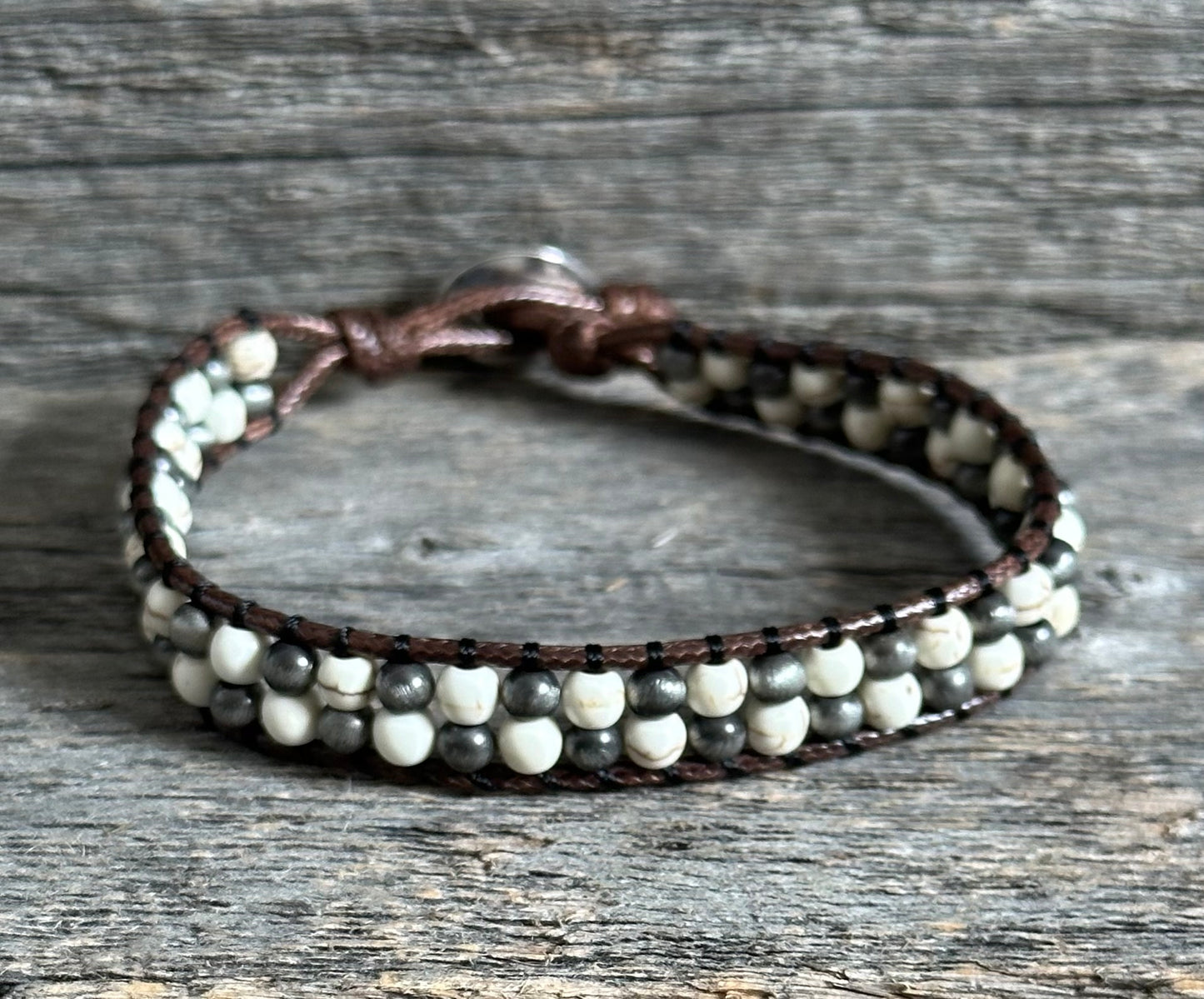 Gunmetal Navajo Pearl Natural Bracelet