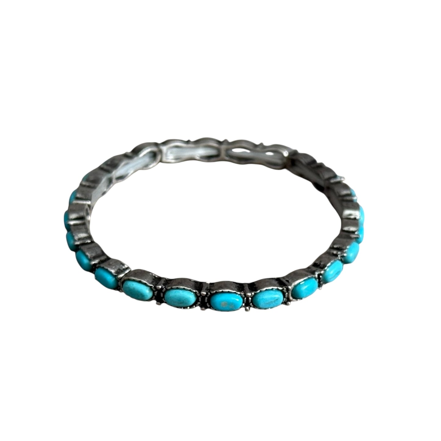 Turquoise Oval Stretch Bracelet