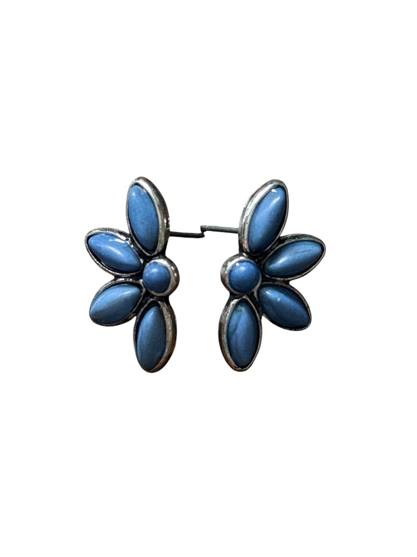 Blue Half Cluster Earrings