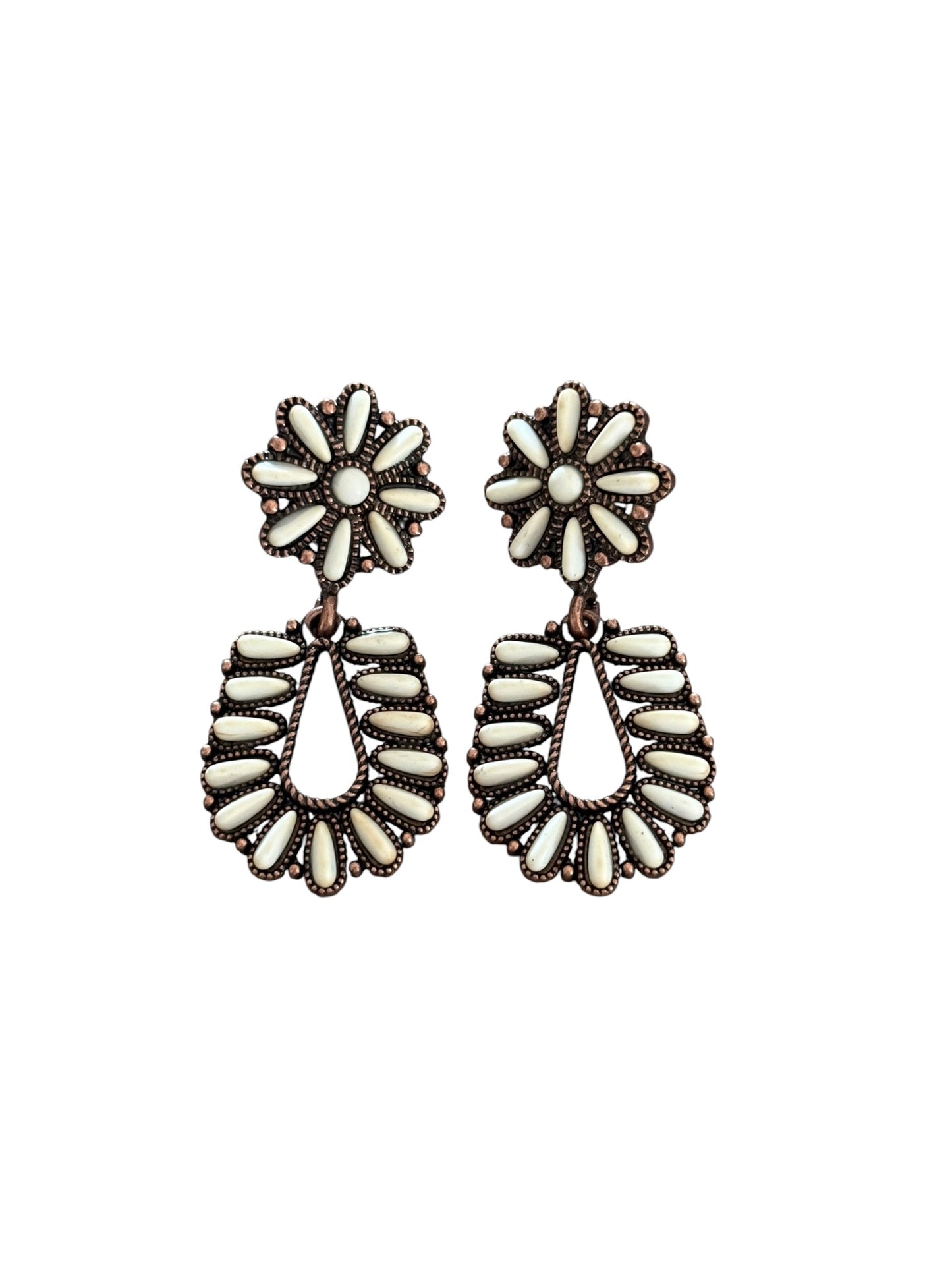 Copper Cluster Drop Earrings