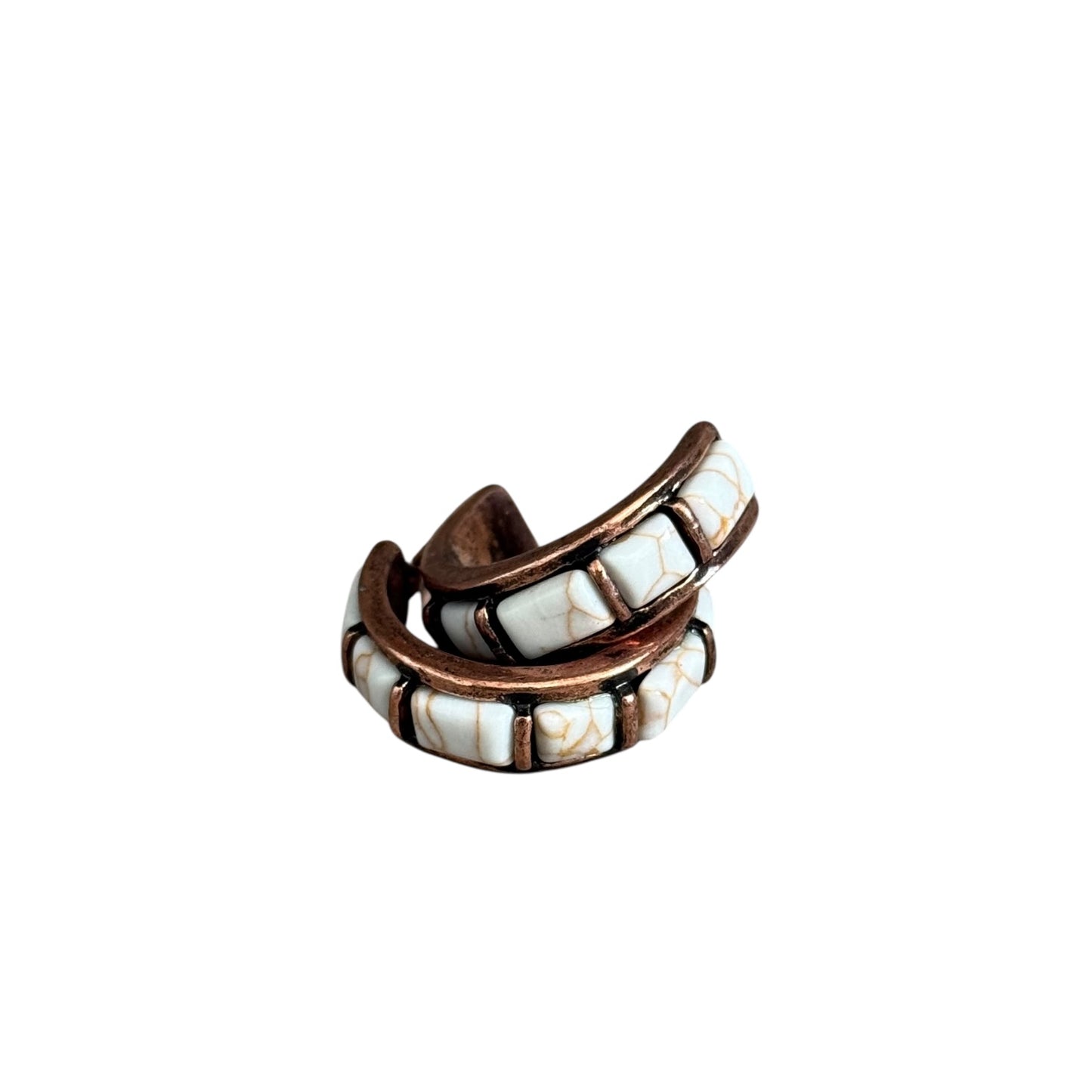 Copper Natural Small Half Hoop Earrings