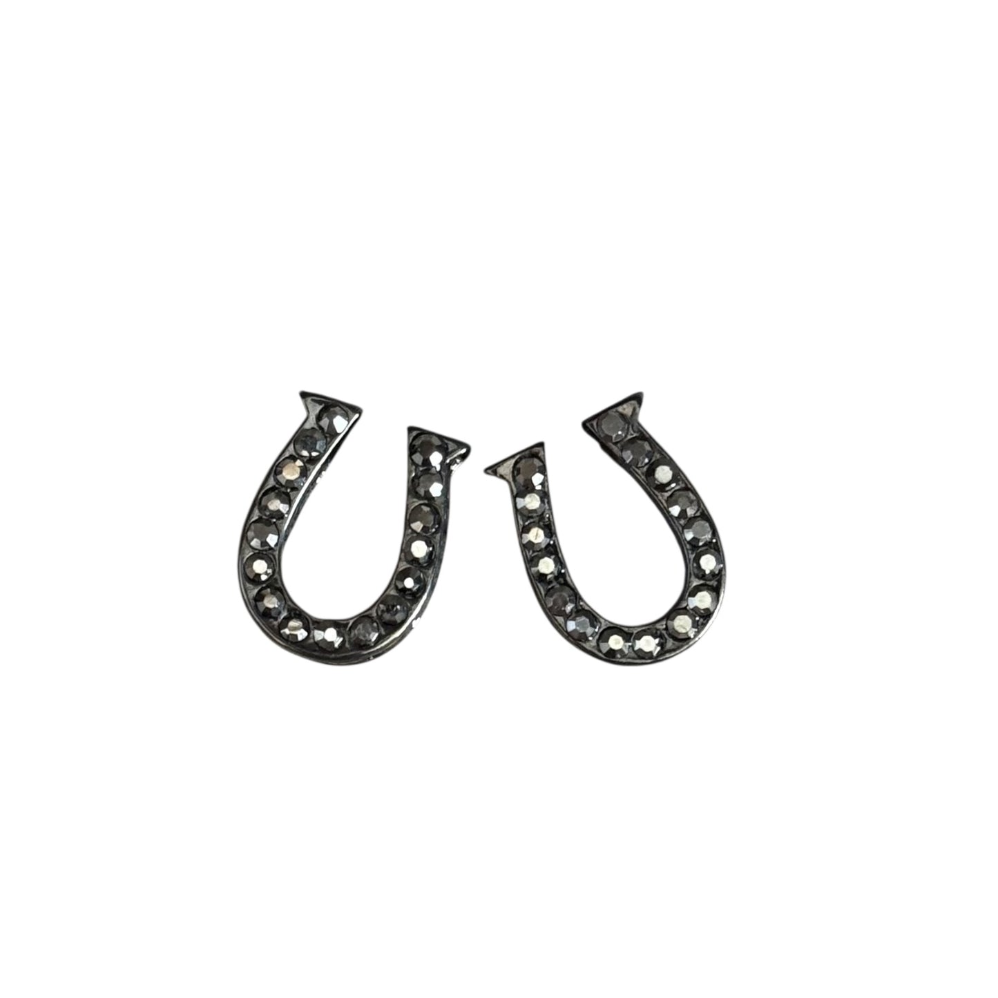 Medium Gunmetal Horseshoe Earrings