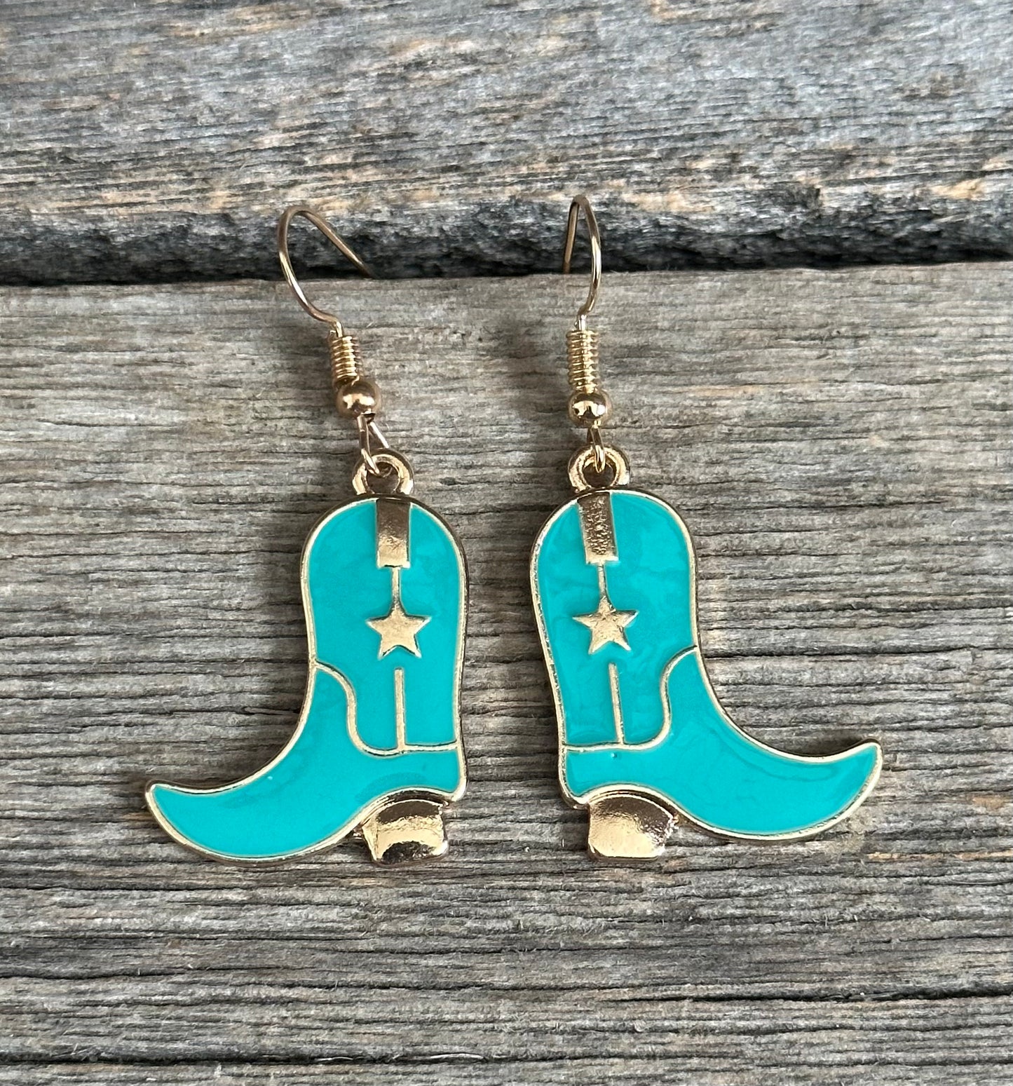 Turquoise Cowboy Boot Earrings