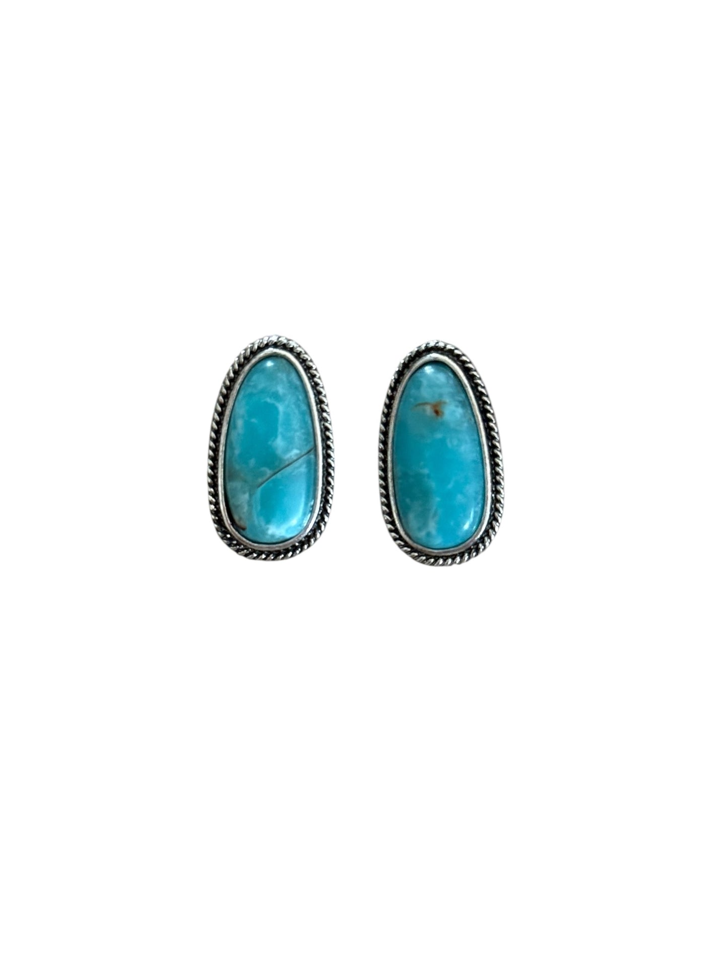 Turquoise Oval Stone Earrings