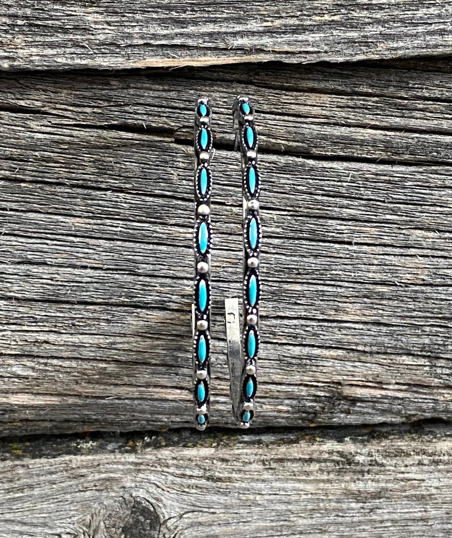 Turquoise Thin Hoop Earrings