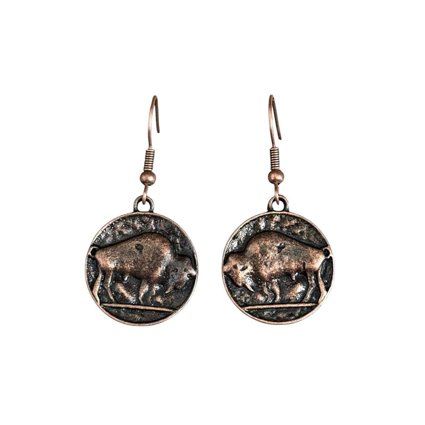 Copper Buffalo Earrings