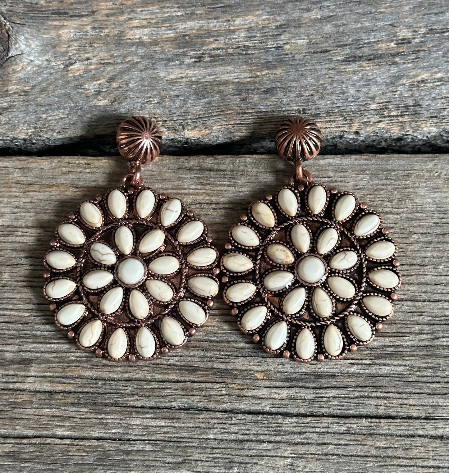 Copper Natural Cluster Earrings