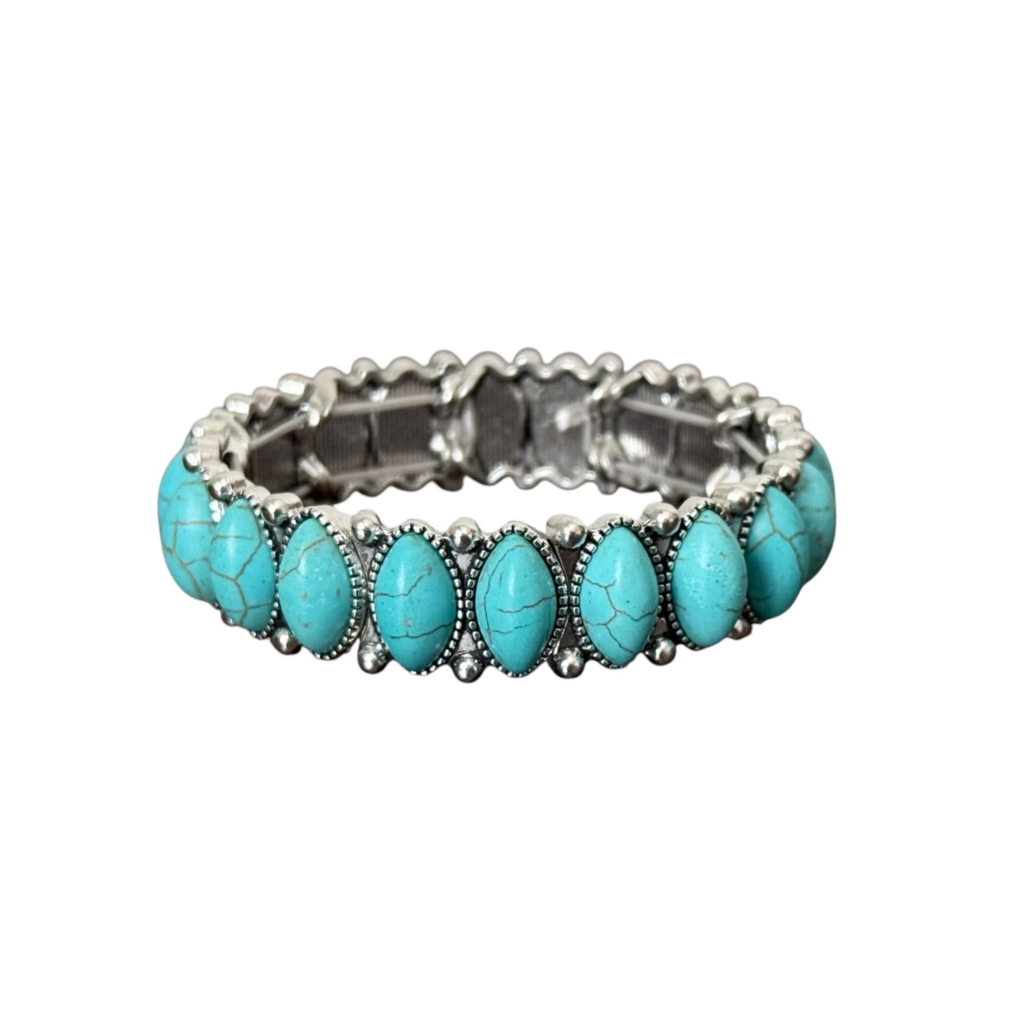Oval Turquoise Stretch Bracelet