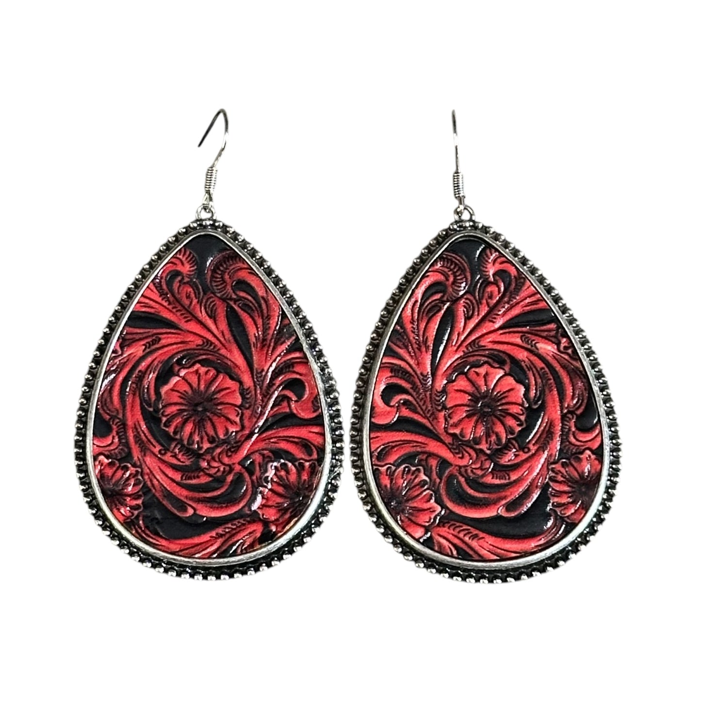 Tooled Floral Earrings