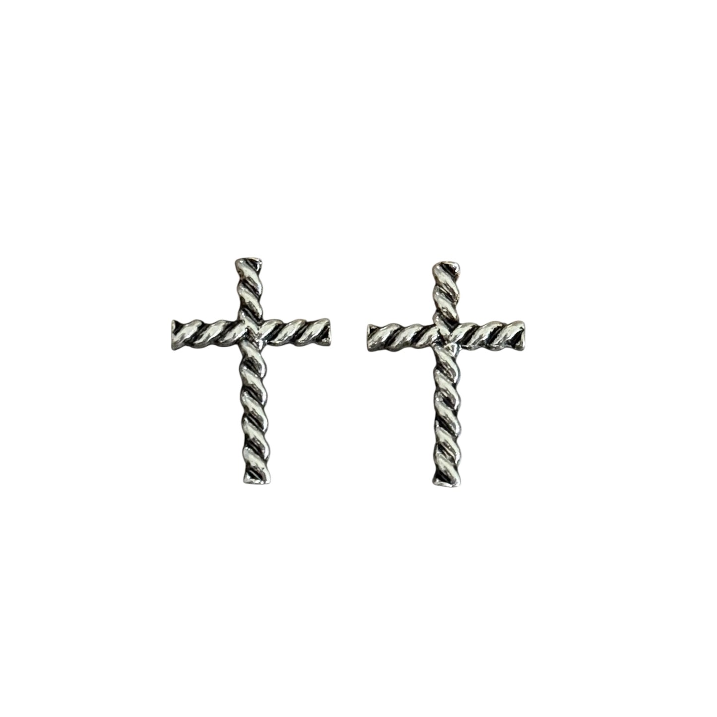 Small Rope Cross Earrings