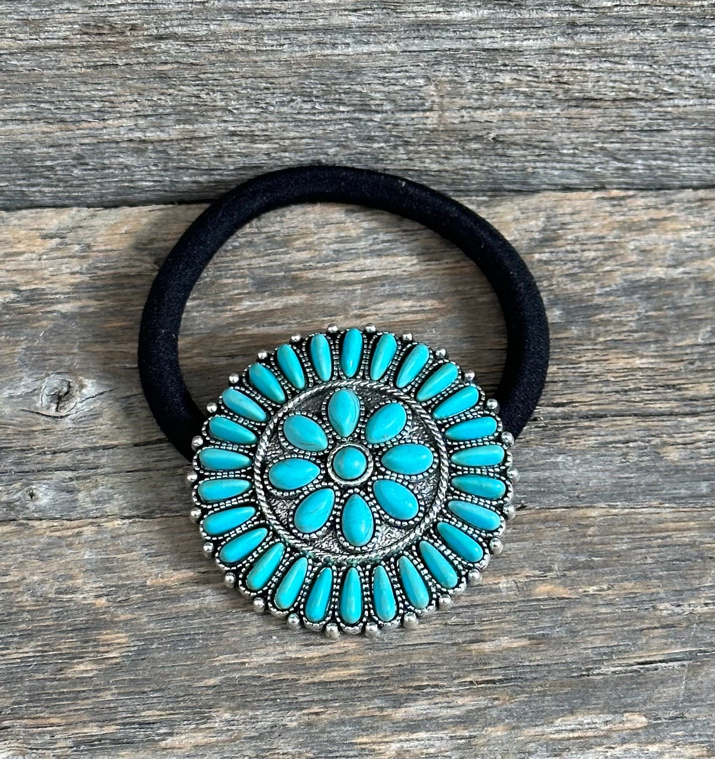 Turquoise Cluster Hair Tie