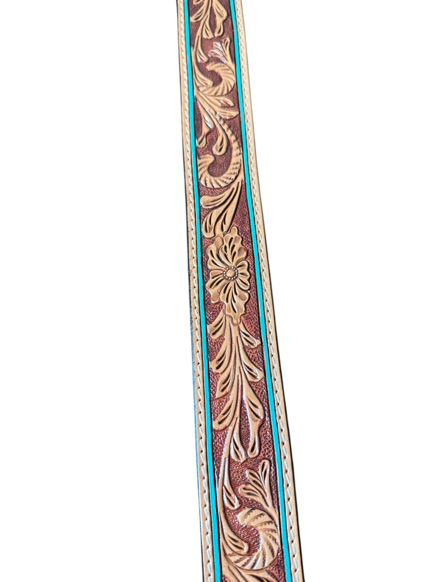Tooled Turquoise Purse Strap