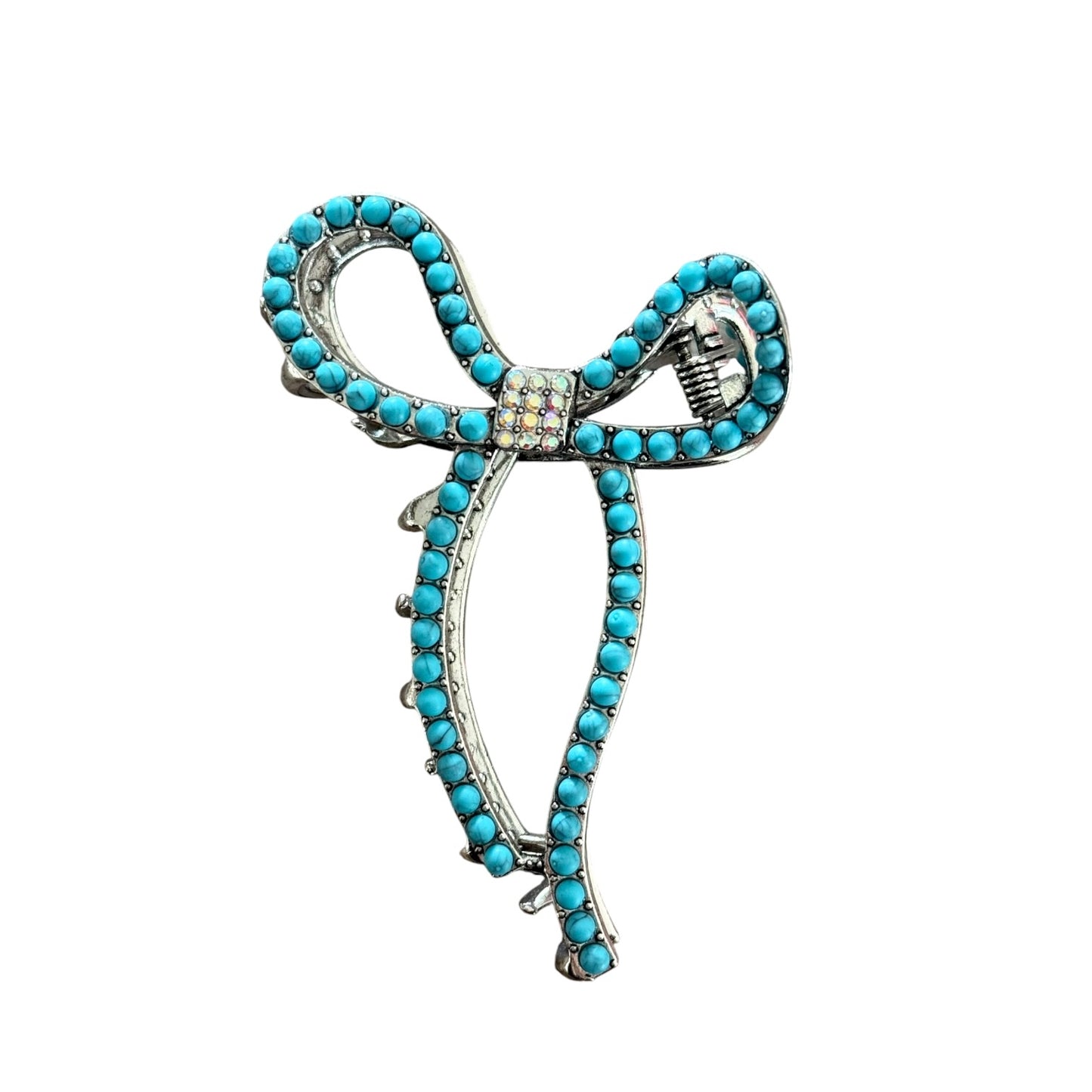 Turquoise Bow Claw Clip