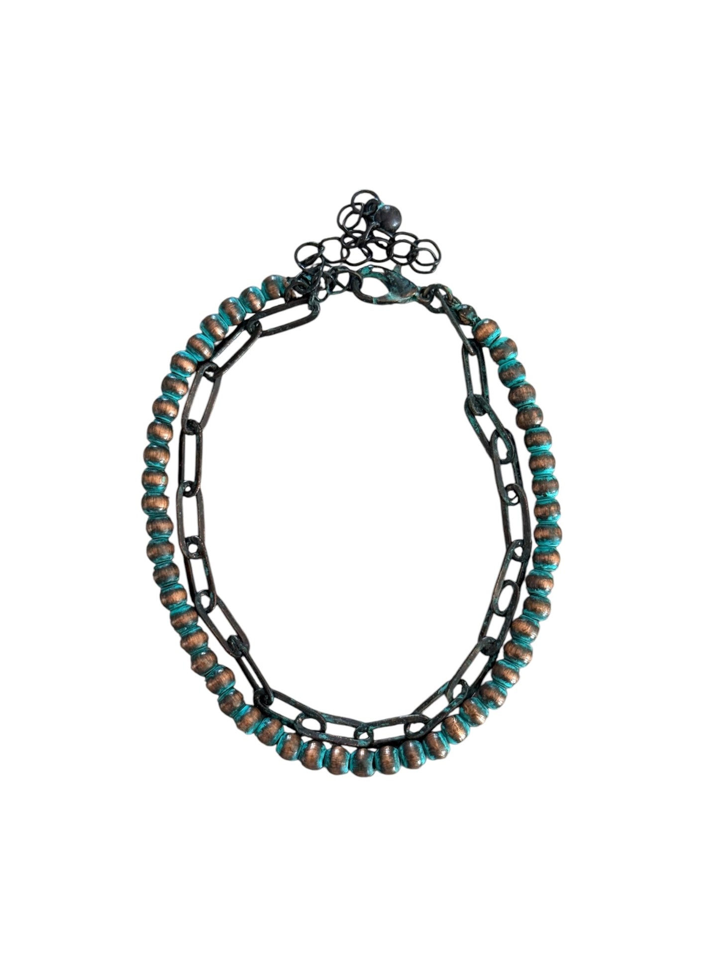 Patina Navajo Pearl Paperclip Bracelet