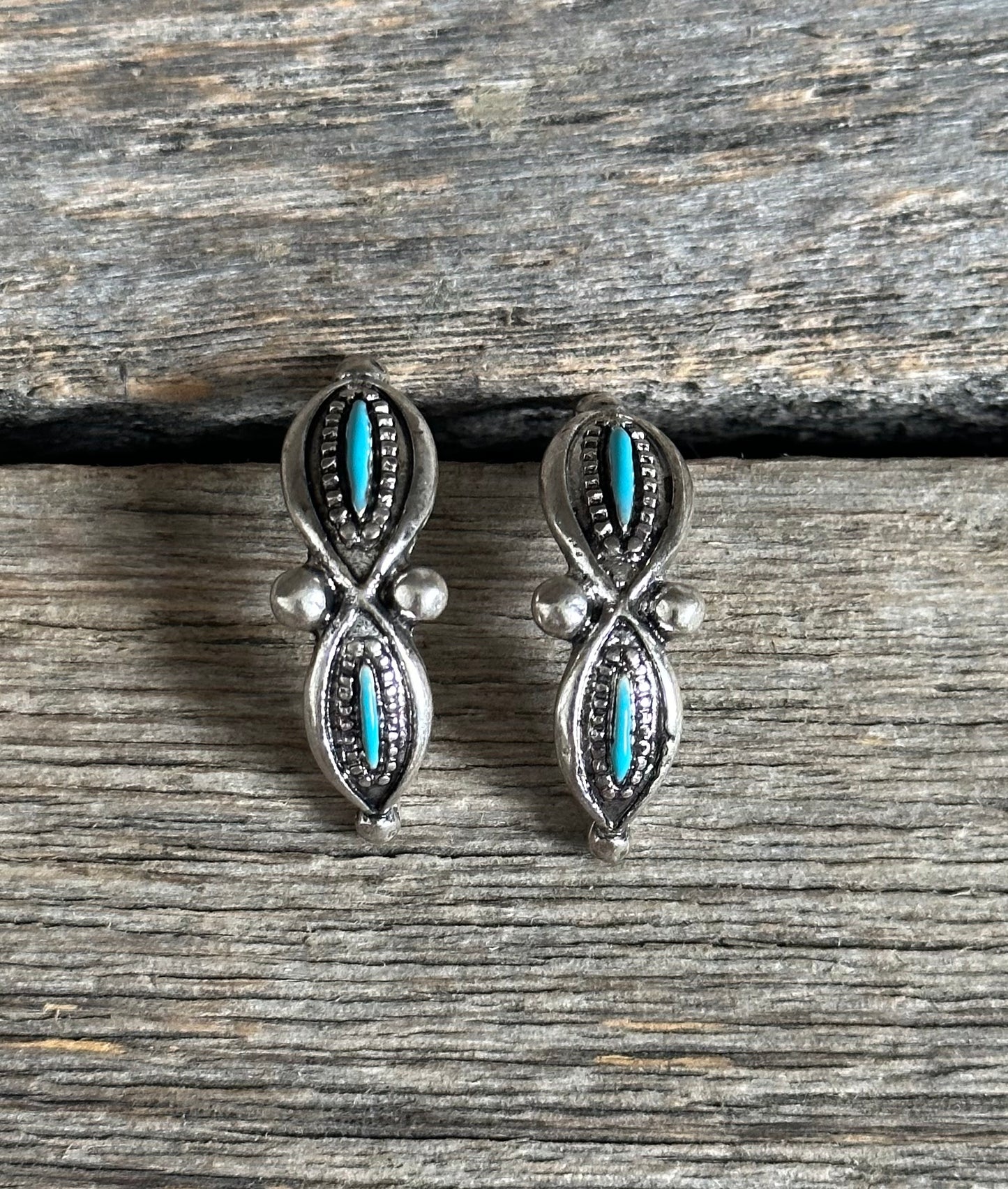 Turquoise Small Half Hoop Earrings