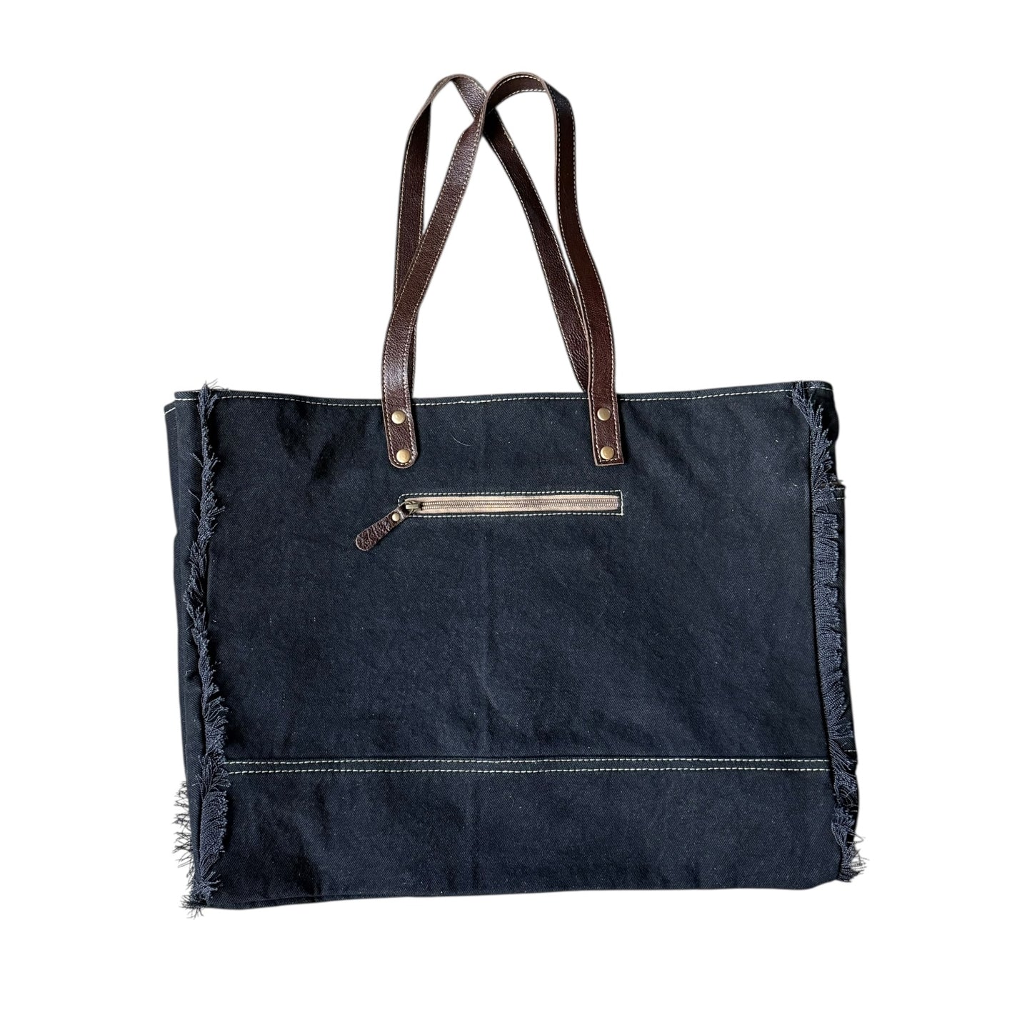 Turquoise Cowhide Weekender Bag