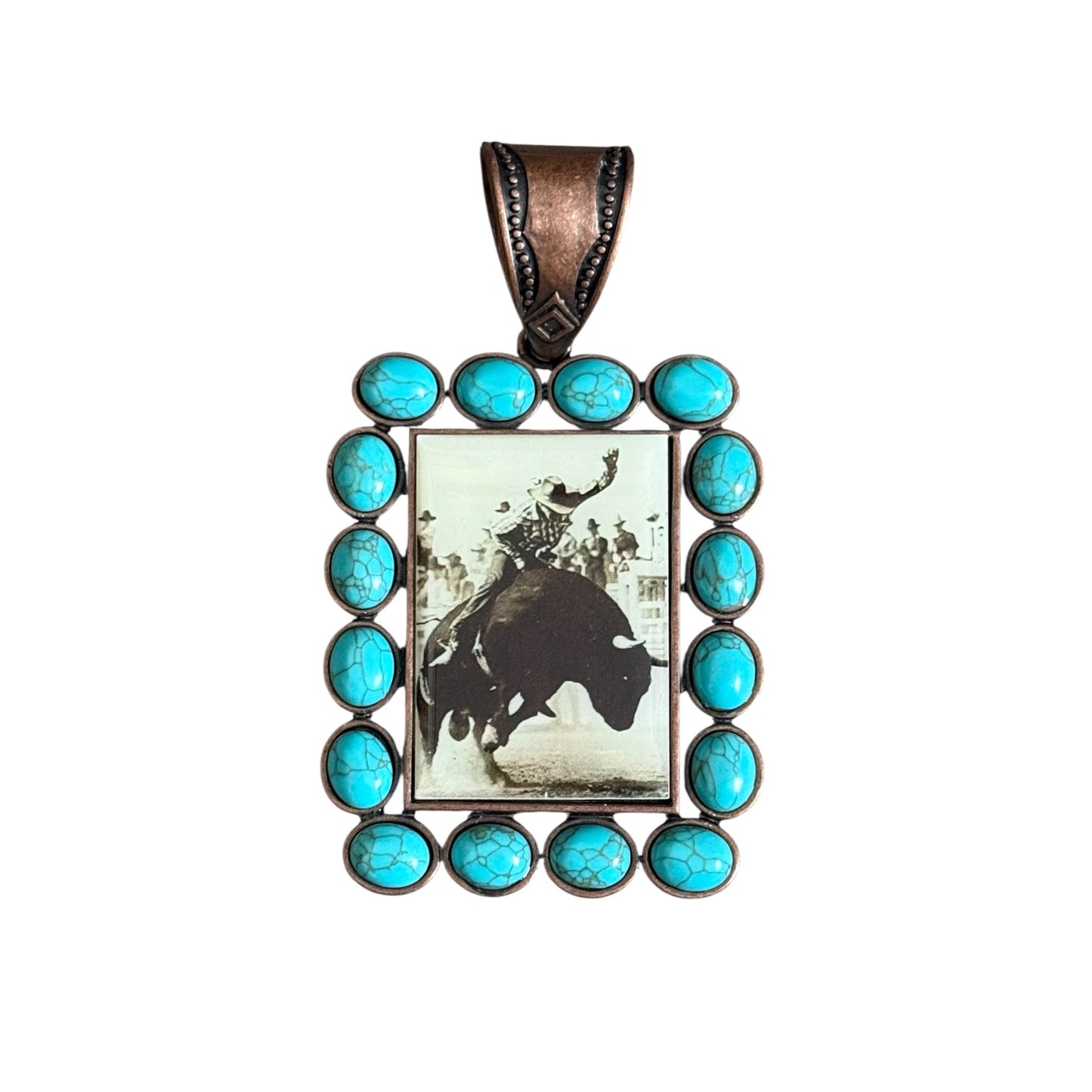 Bull Rider Vintage Large Pendant