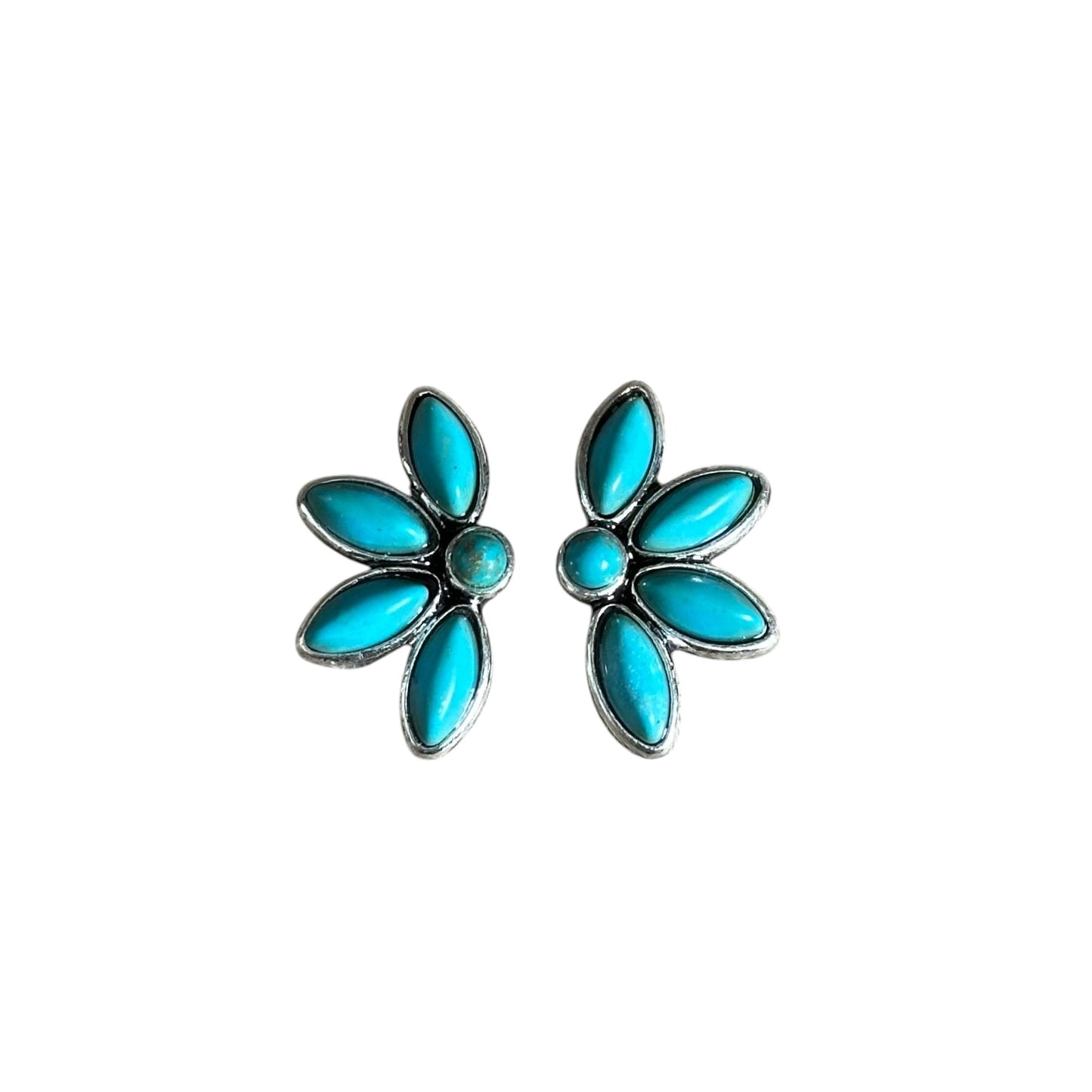 Turquoise Half Cluster Earrings