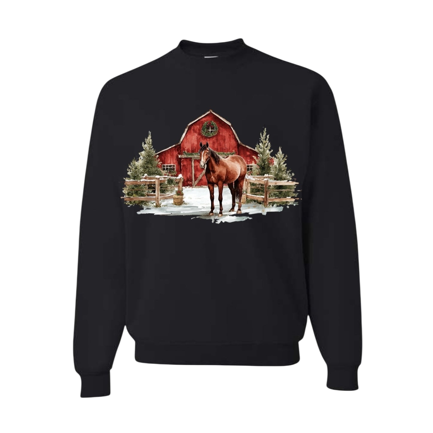 Red Barn Horse Christmas Crewneck • PRE ORDER •