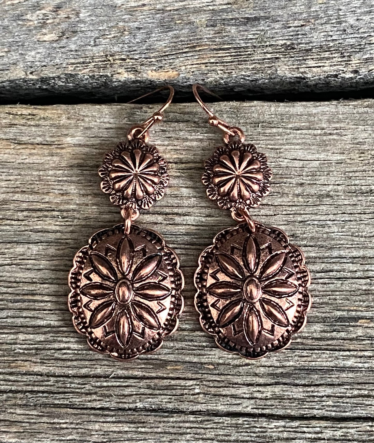 Copper Concho Earrings