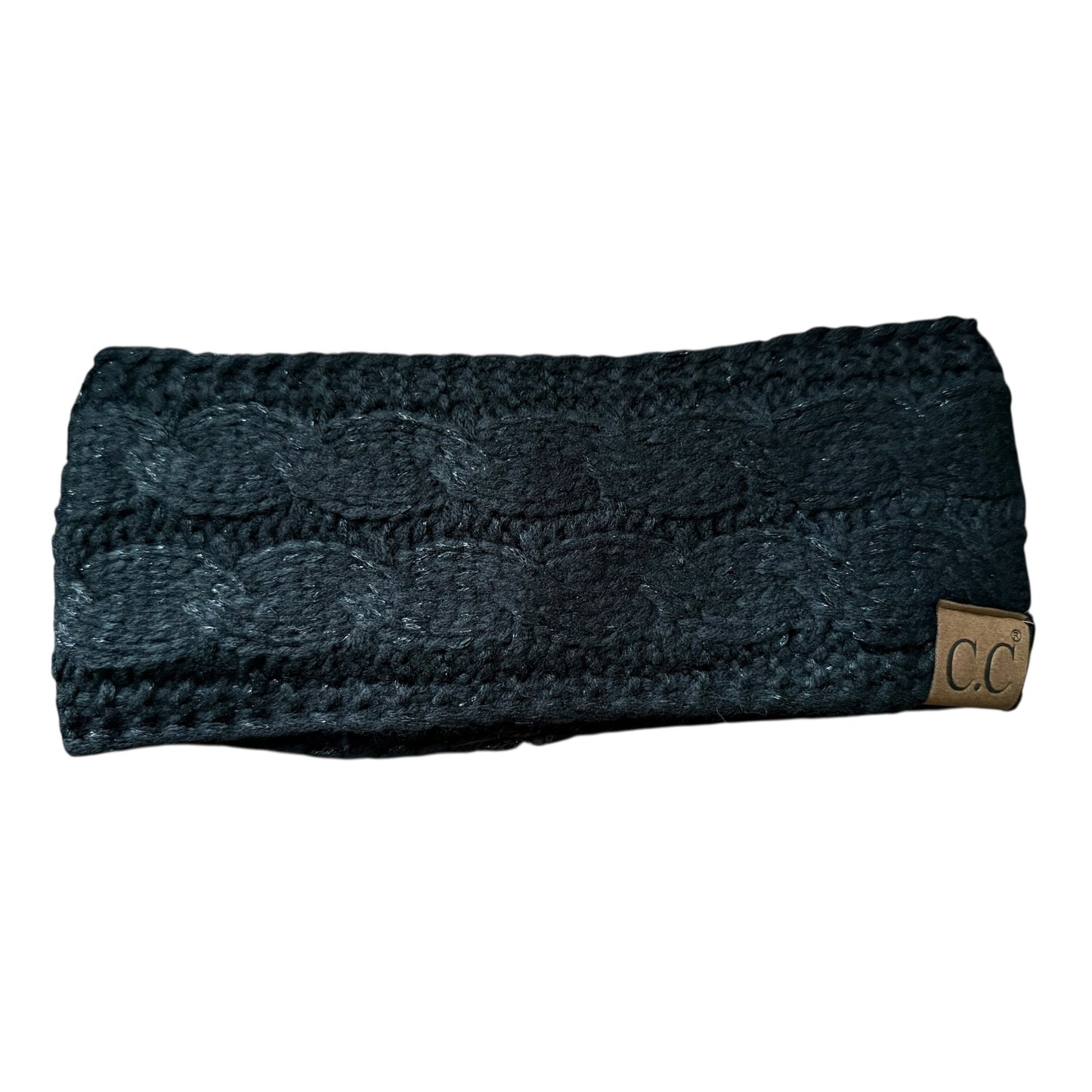 Black Metallic Winter Headband