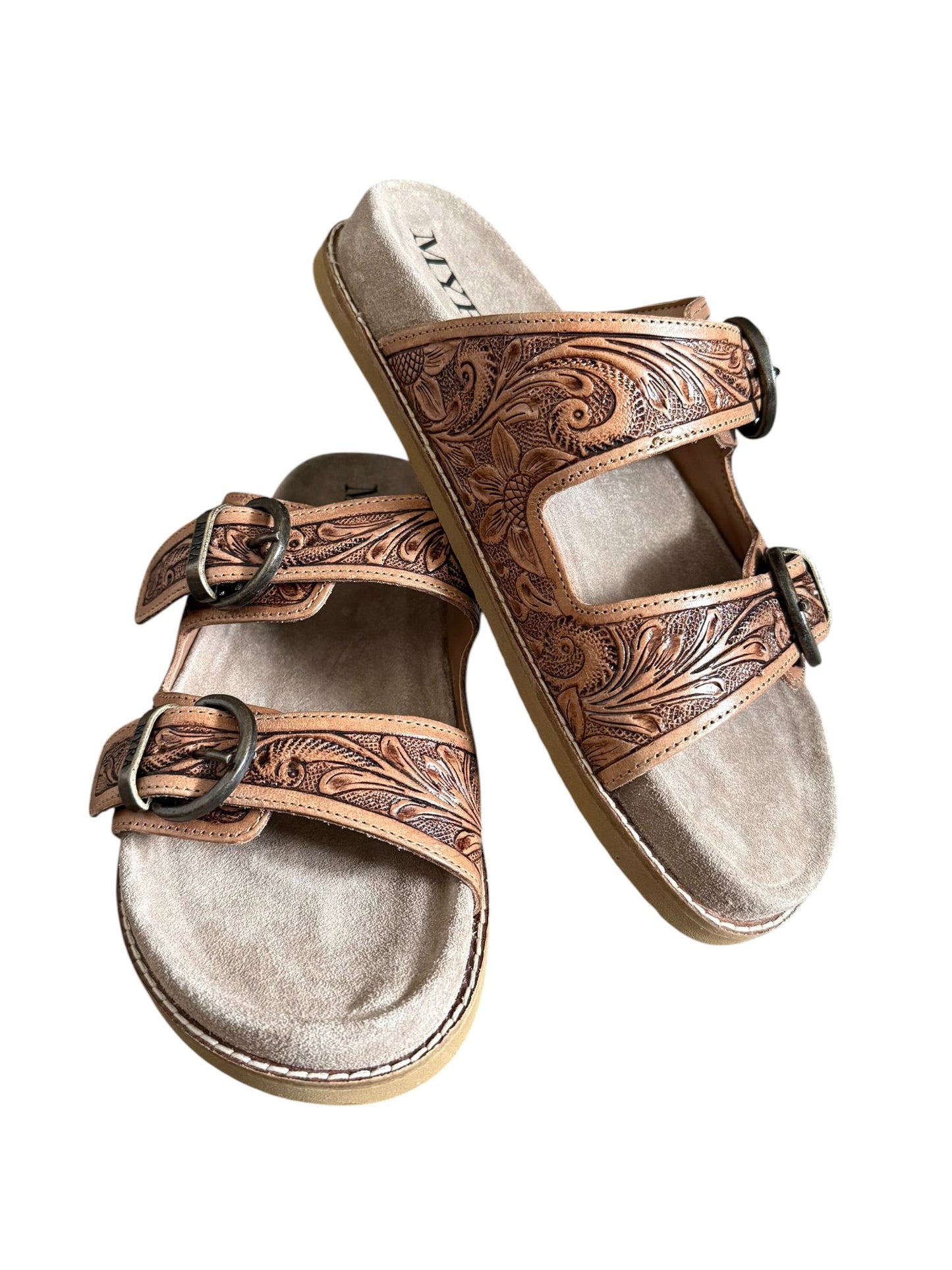 Tooled Floral Sandals
