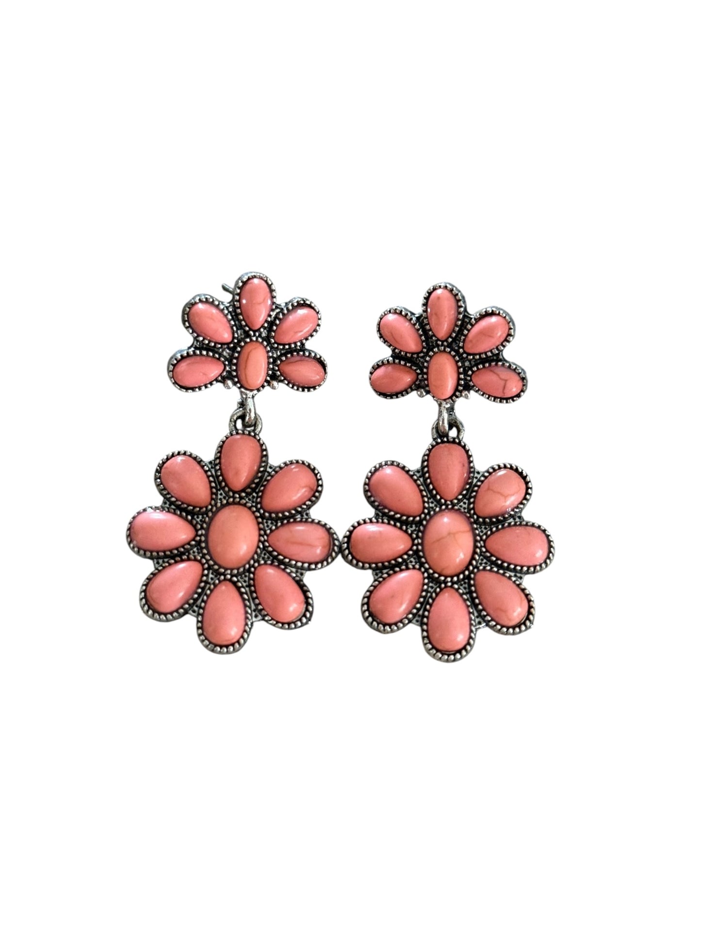 Pink Cluster Dangle Earrings