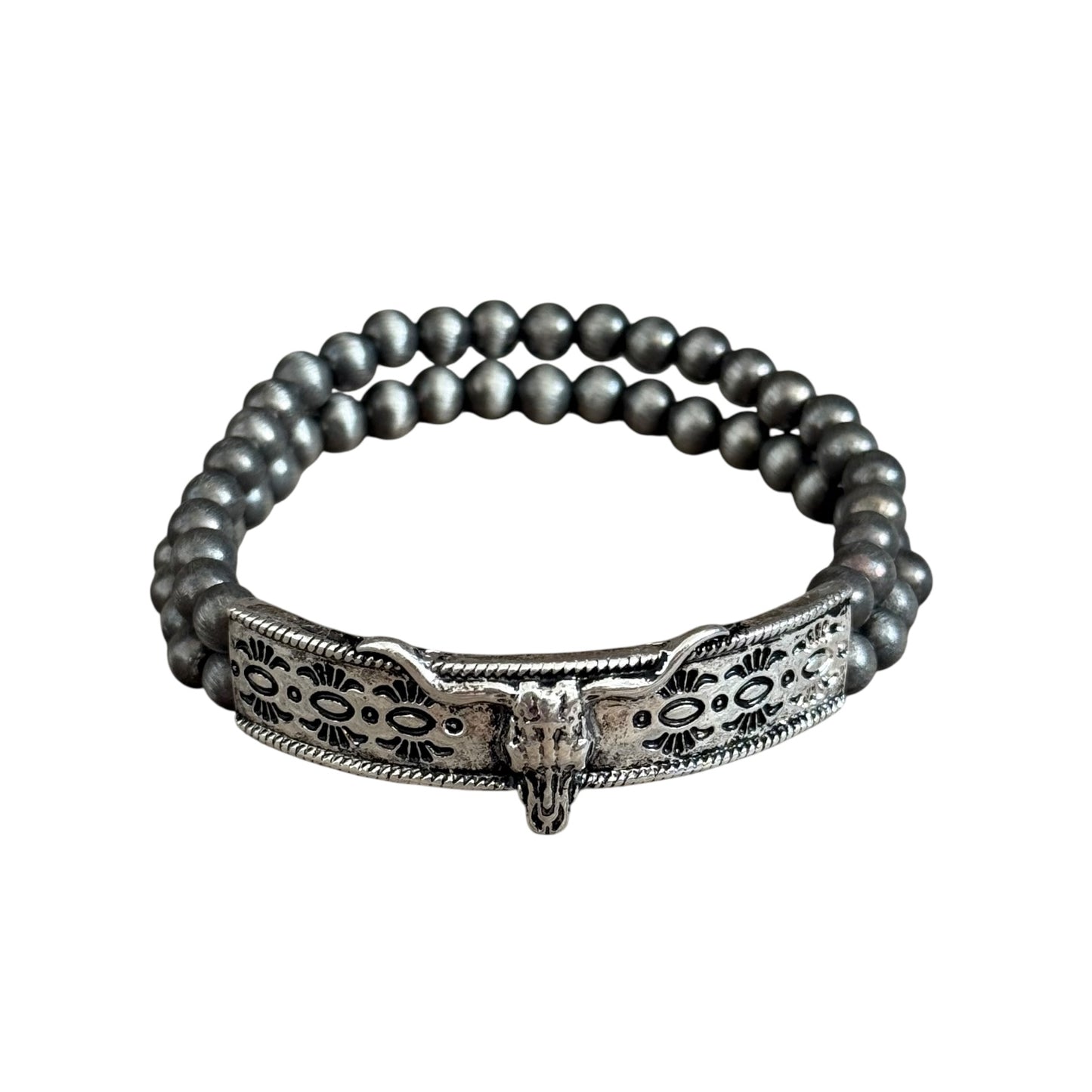 Longhorn Navajo Pearl Stretch Bracelet