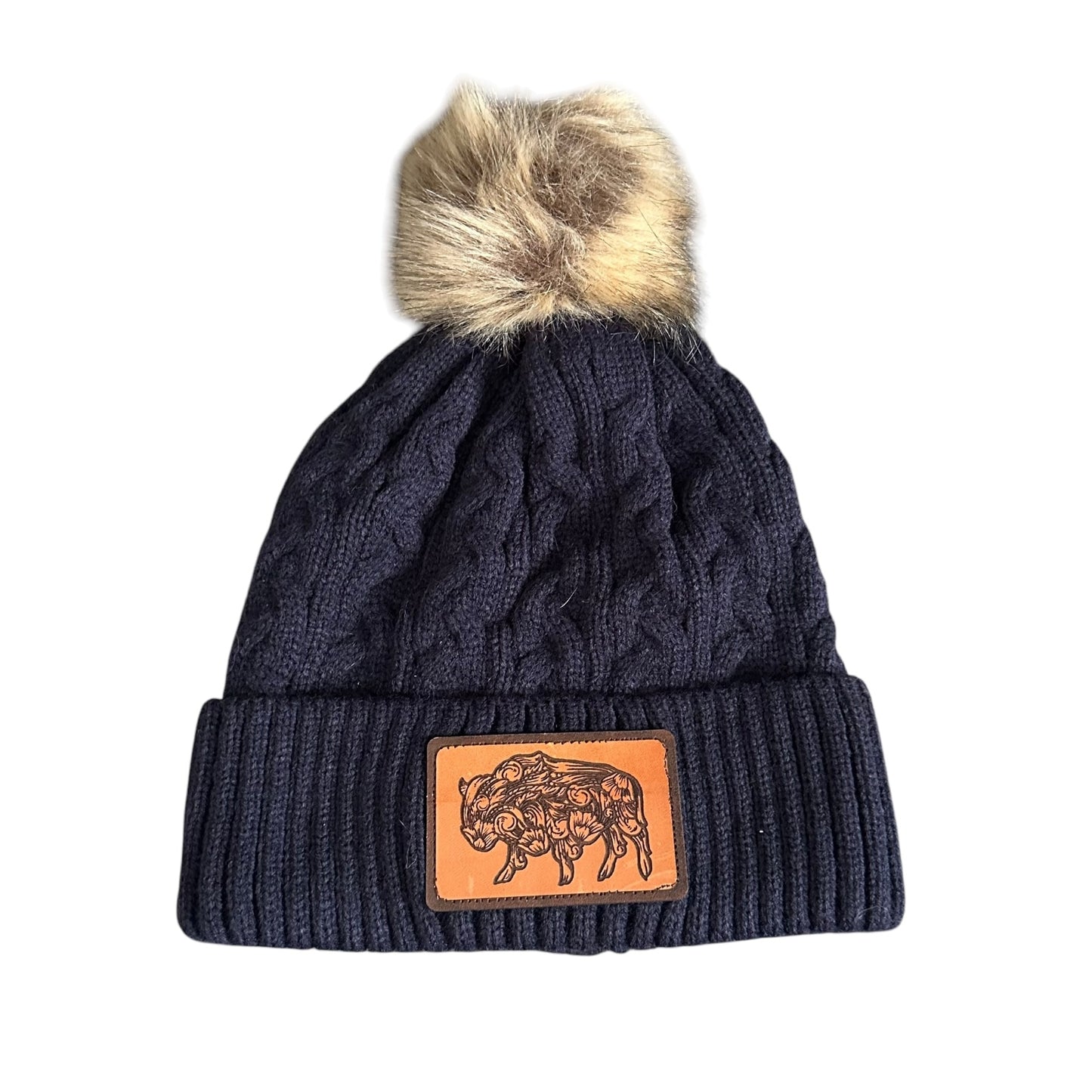 Tooled Buffalo Patch Toques (more colours available)