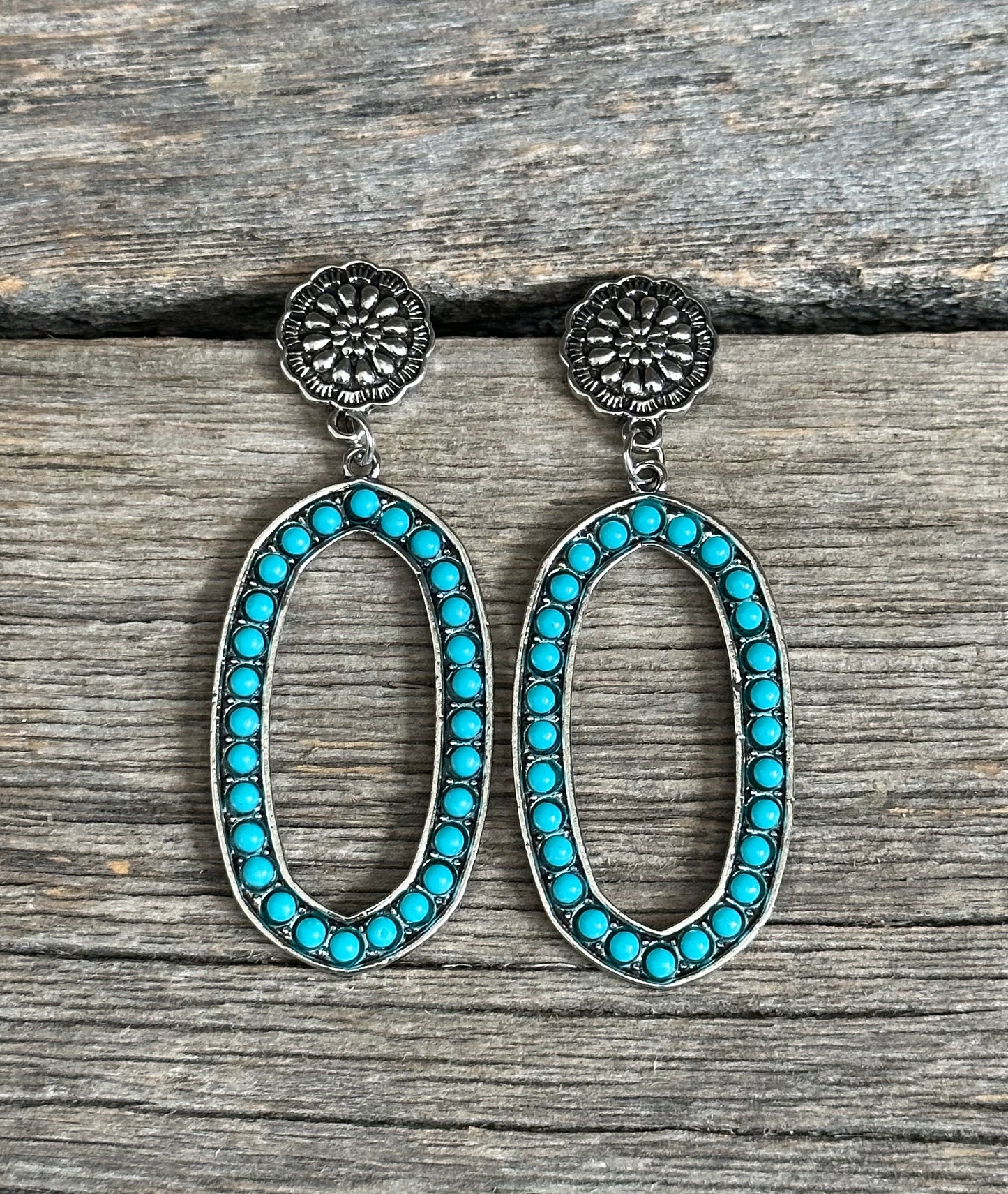 Turquoise Concho Earrings