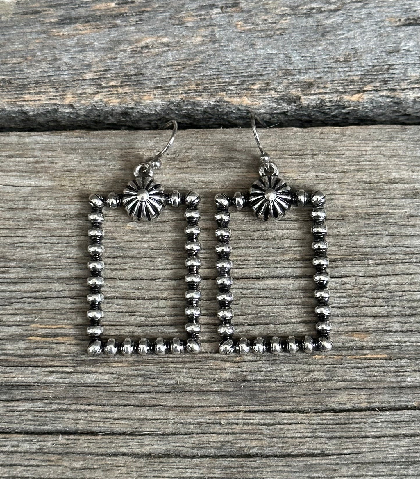 Silver Rectangle Earrings