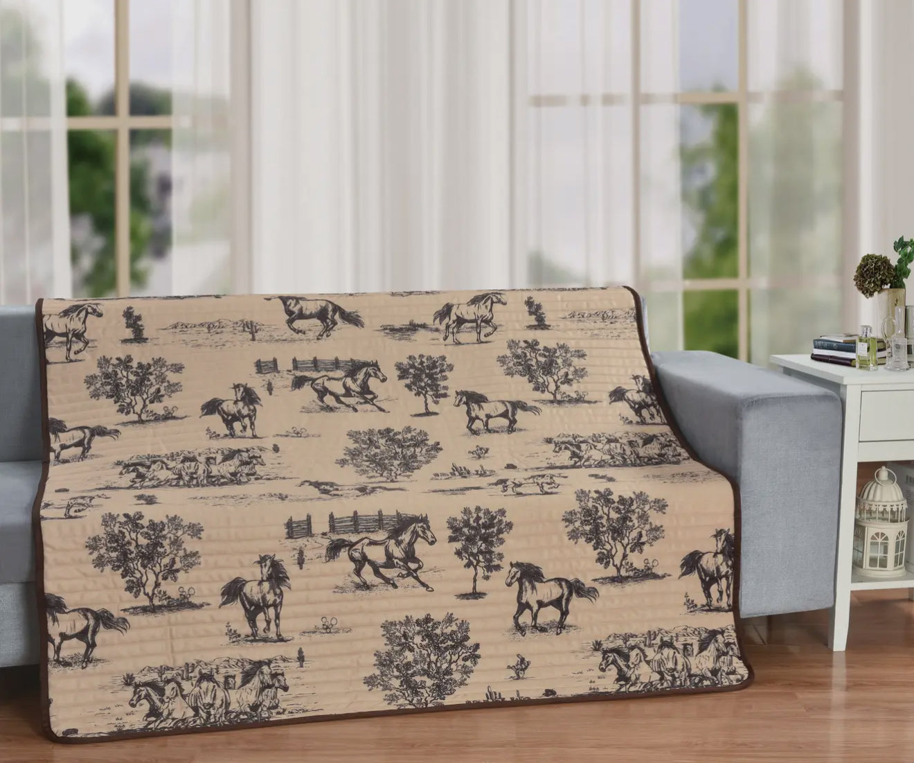 Horse Scenery Throw Blanket