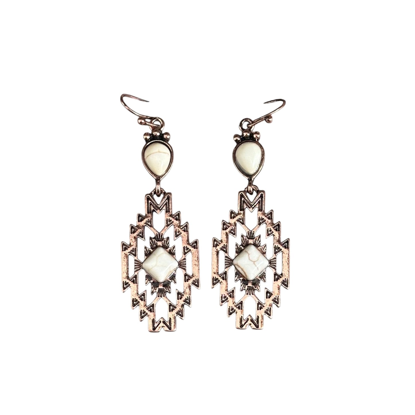 Copper Aztec Earrings