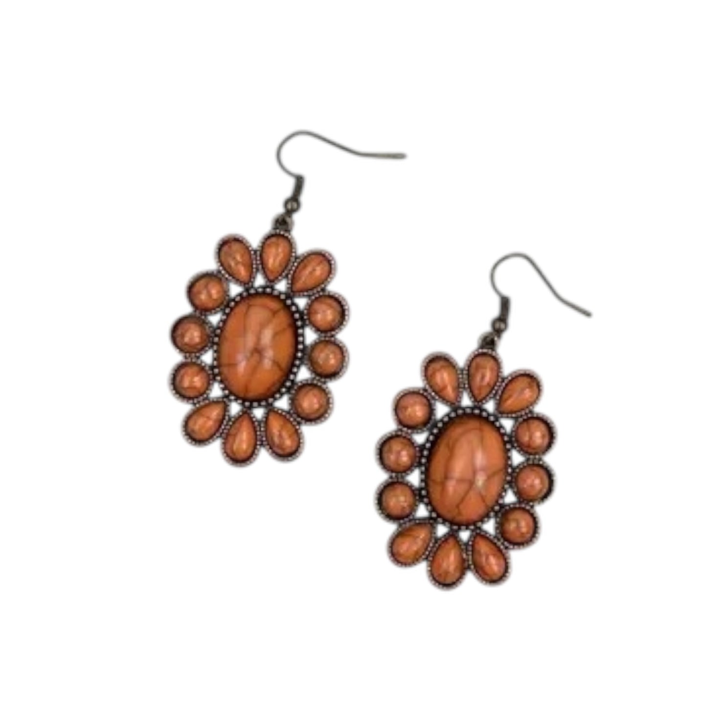 Orange Cluster Earrings
