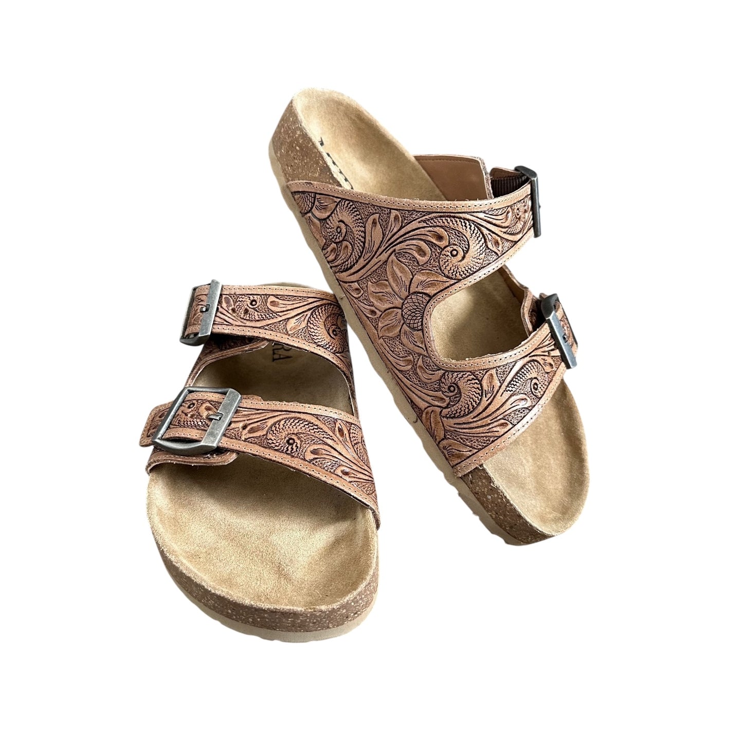 Tooled Floral Sandals