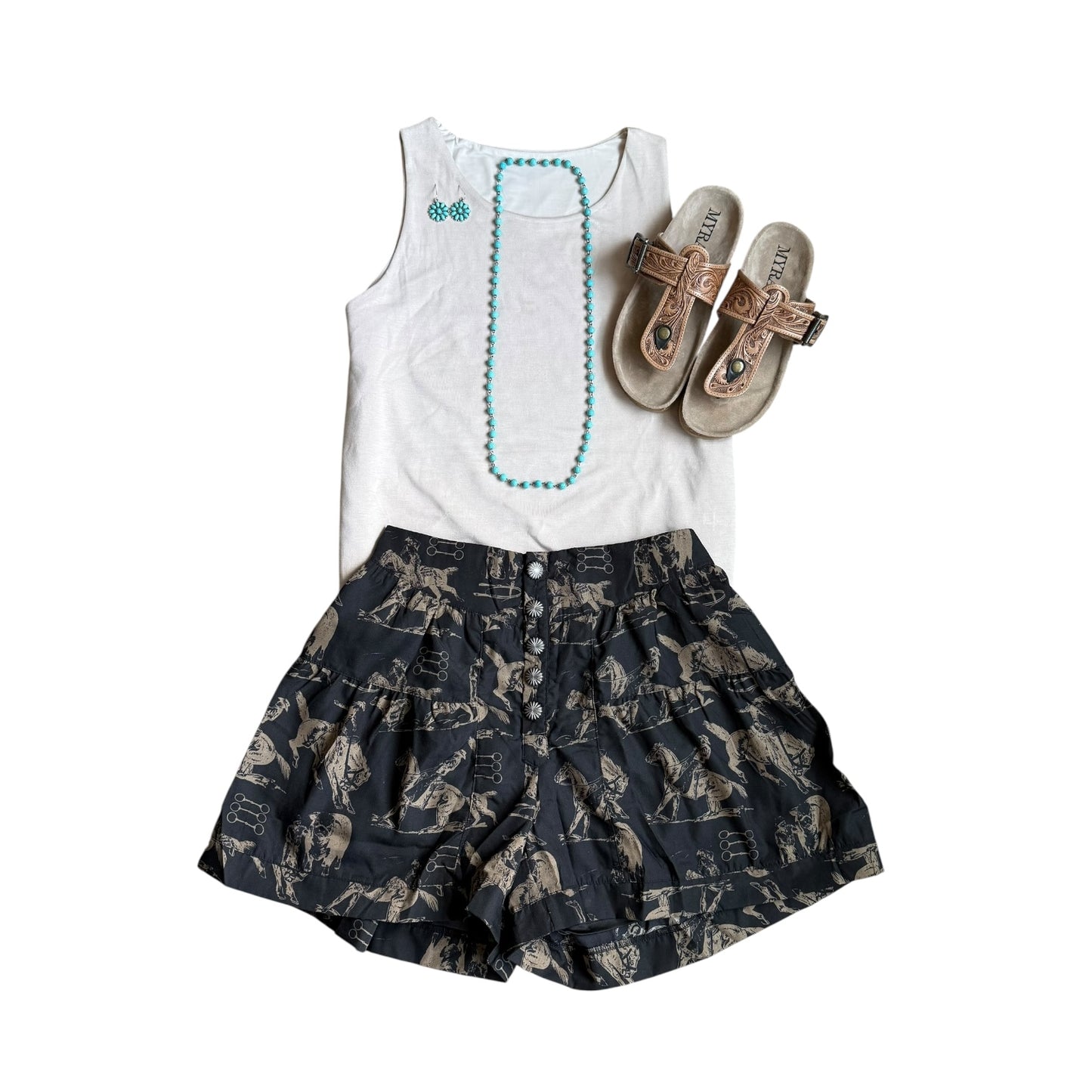Western Button Fly Shorts