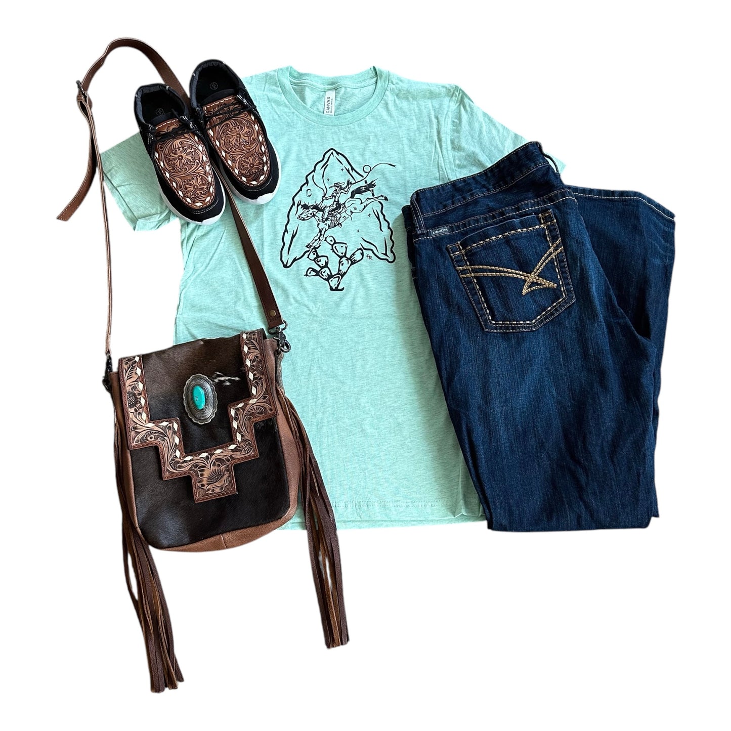 Heather Mint Arrowhead Cowgirl T-Shirt