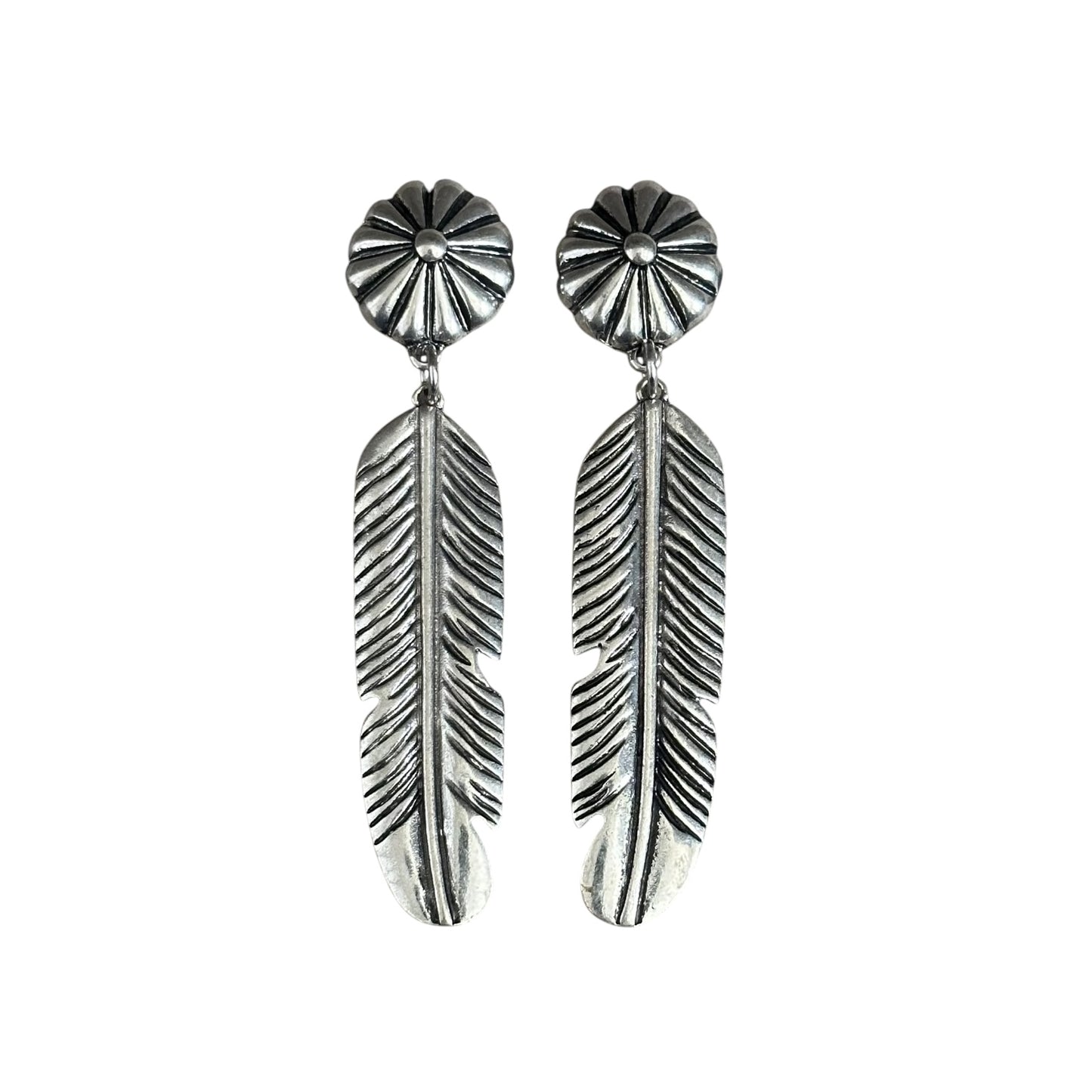 Silver Feather Earrings