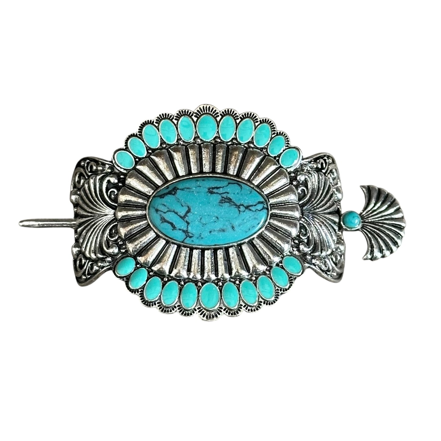 Silver & Turquoise Hair Stick
