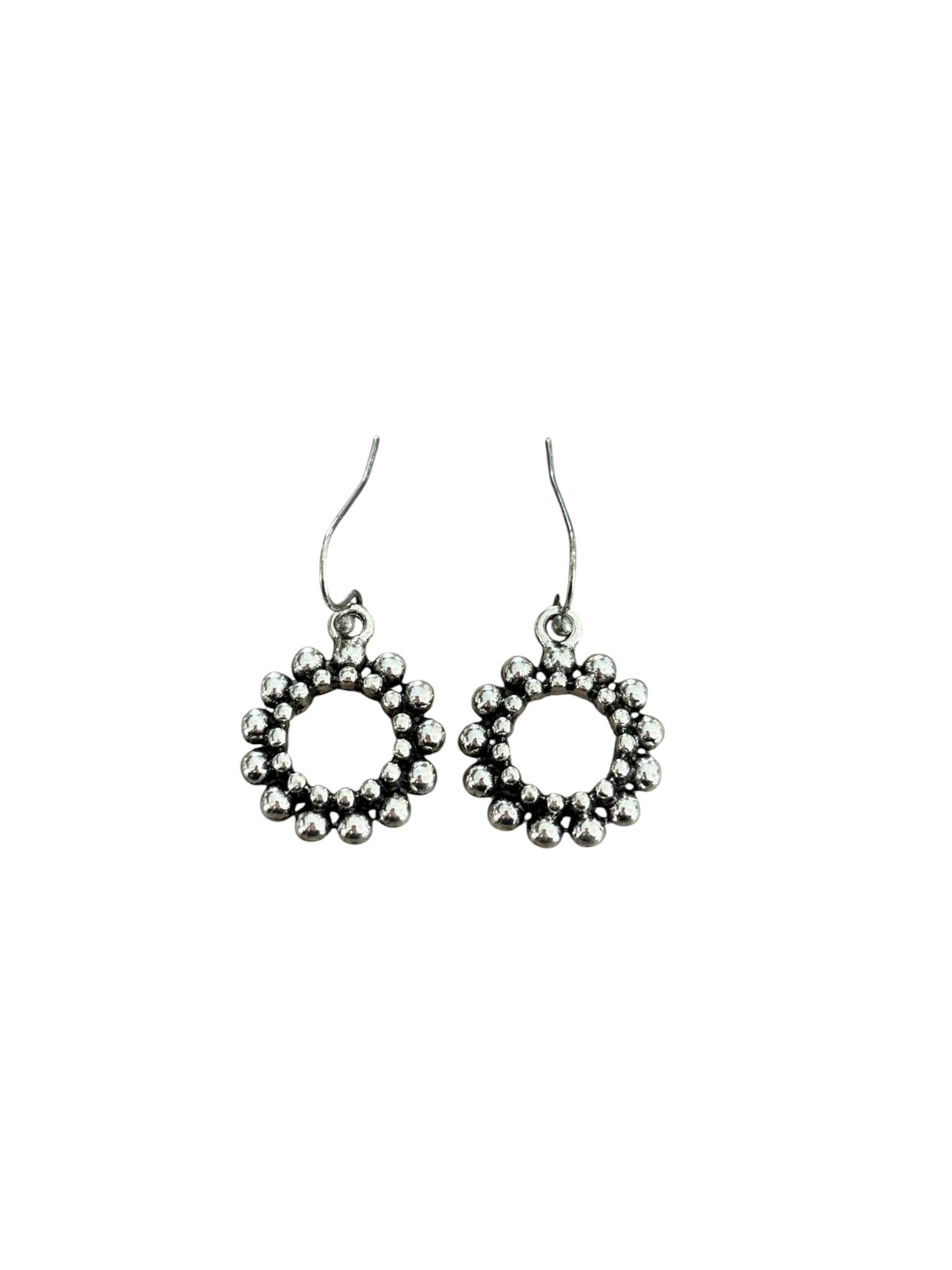 Silver Bubble Circle Earrings