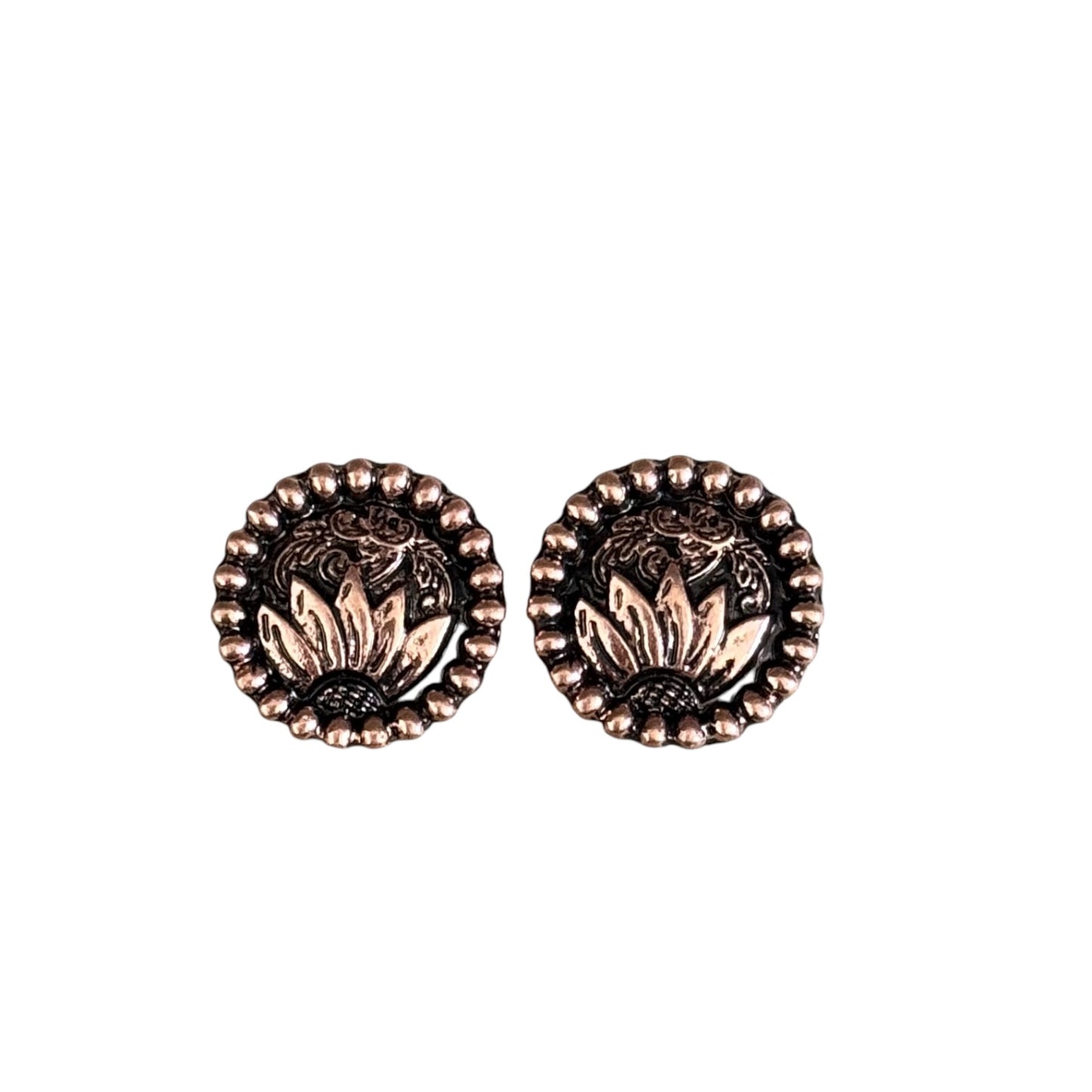 Copper Floral Earrings