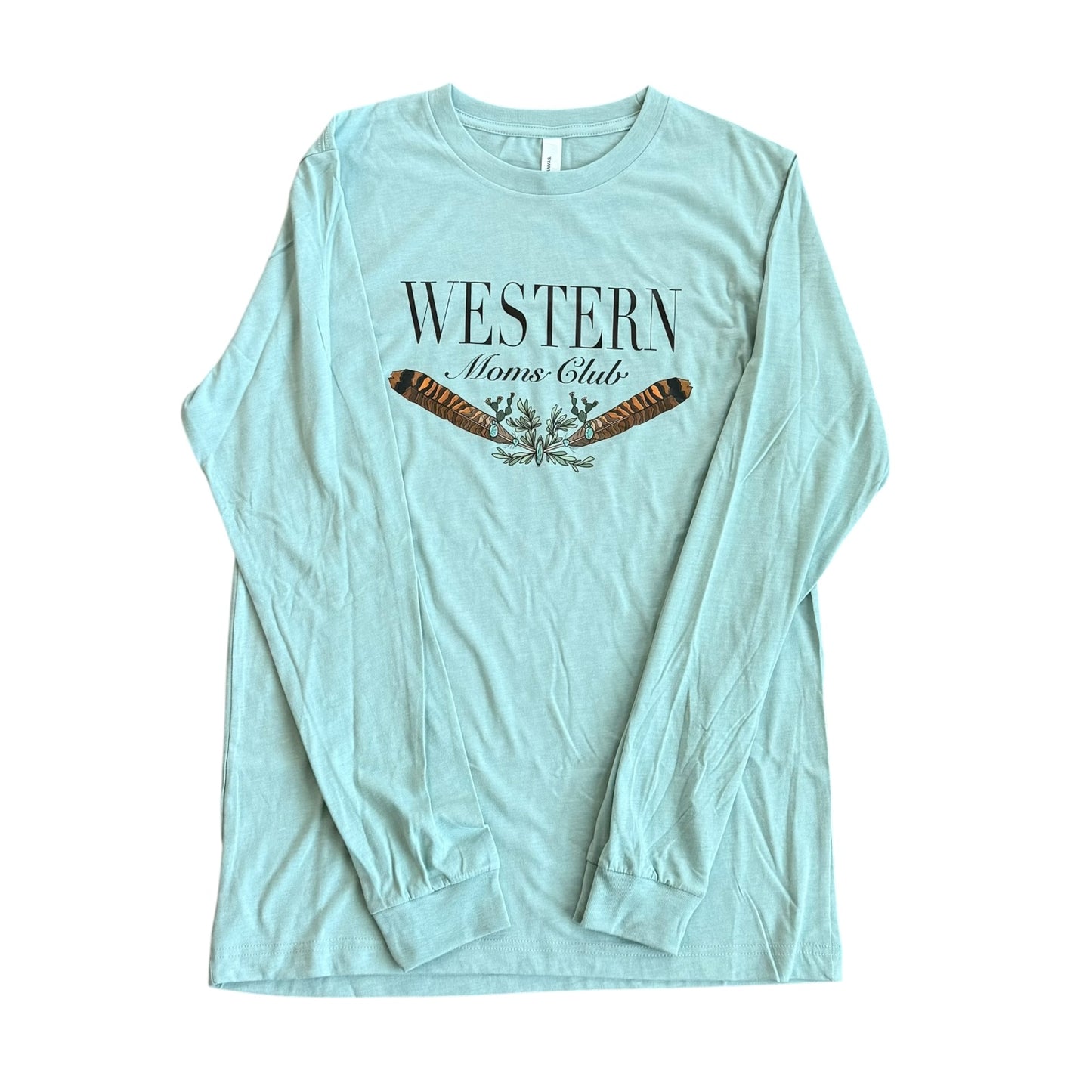 Dusty Blue Western Moms Club Long Sleeve