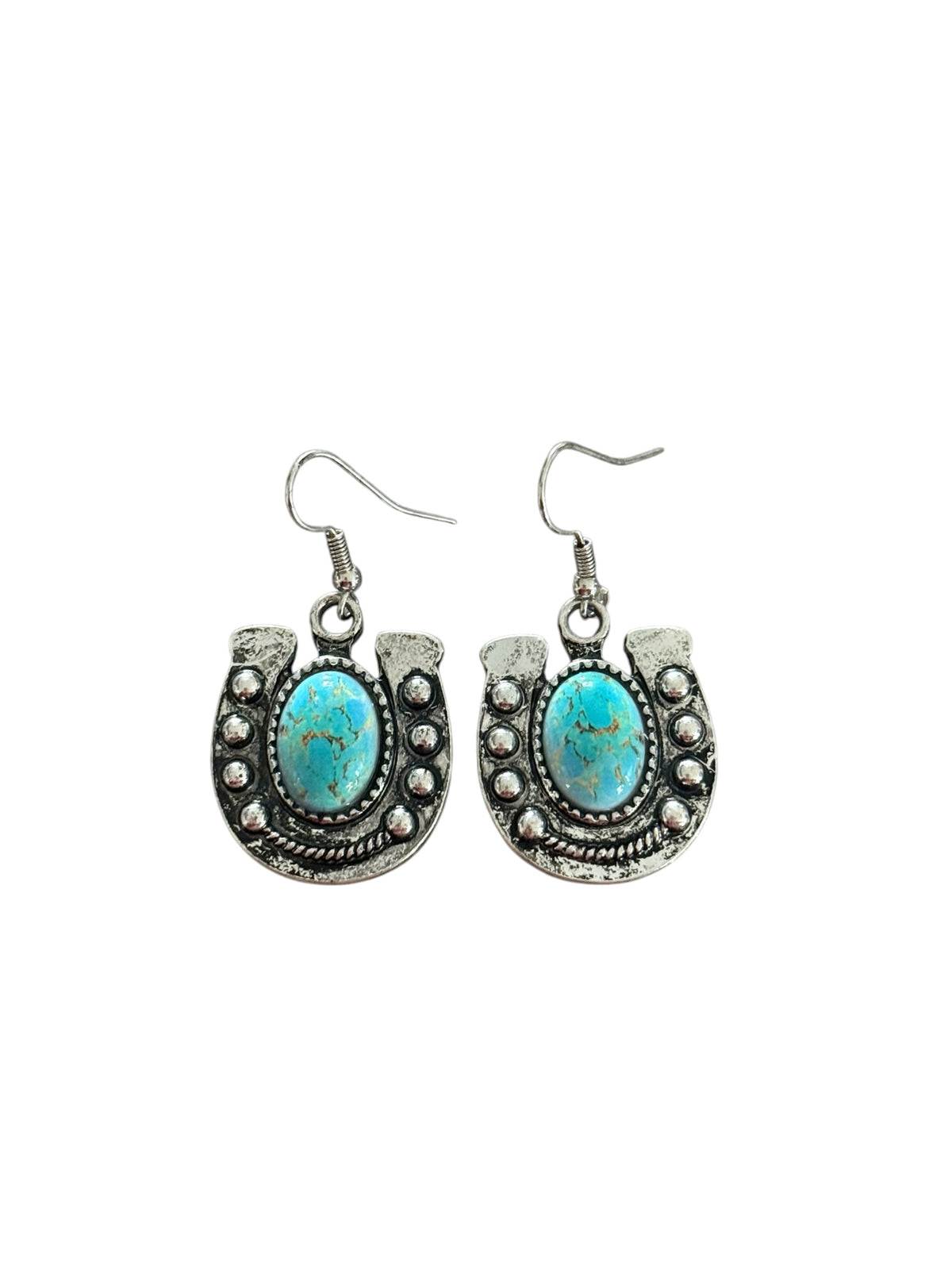 Turquoise Horseshoe Earrings