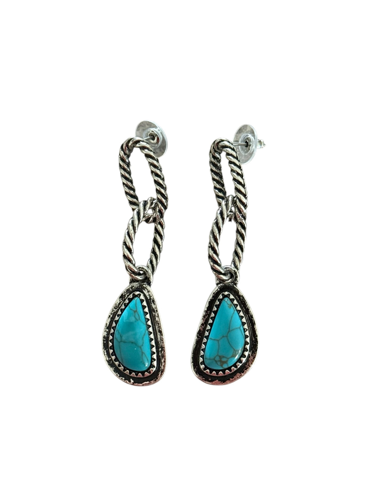 Turquoise Chain Drop Earrings