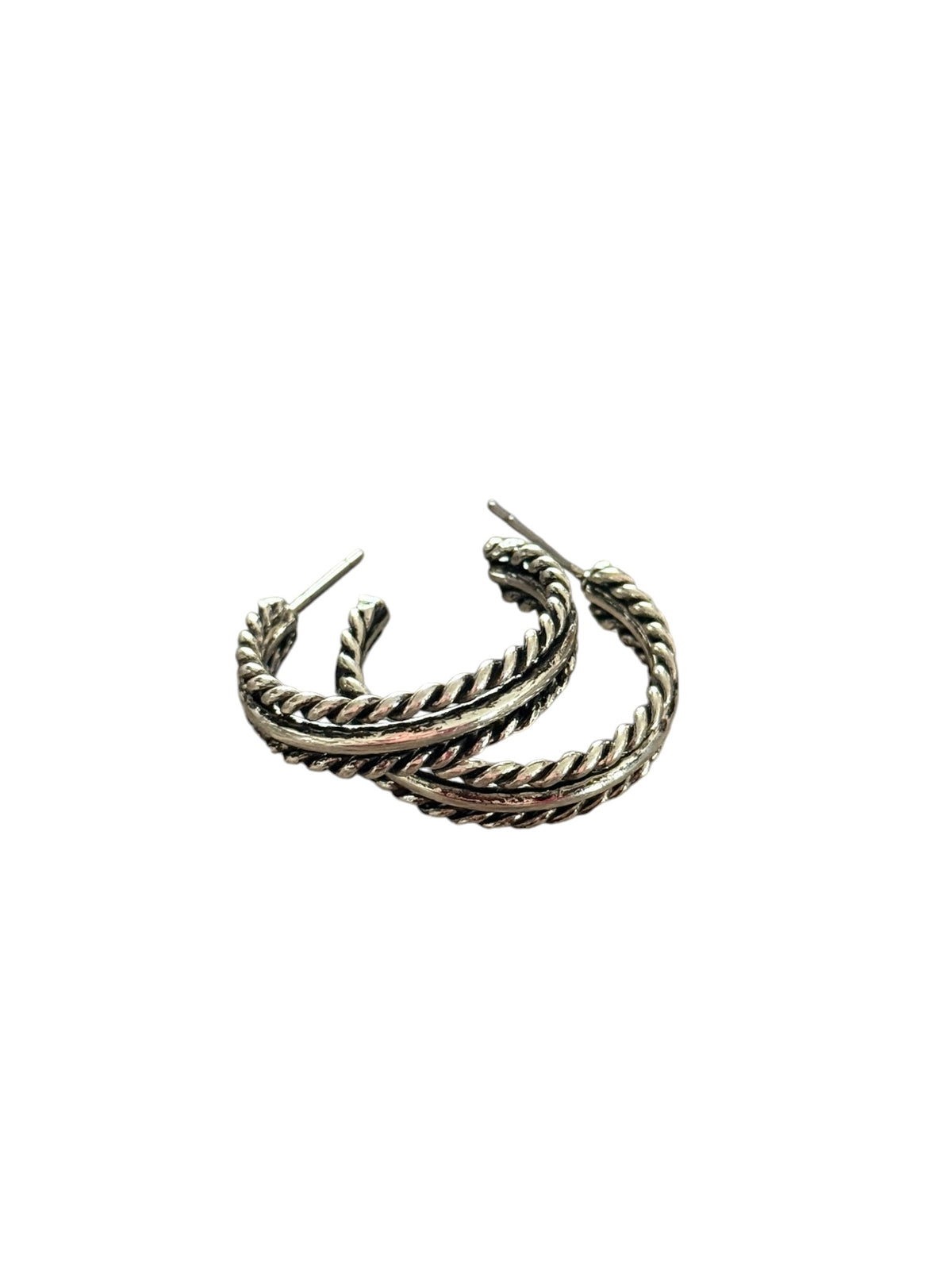 Rope Edge Small Hoop Earrings