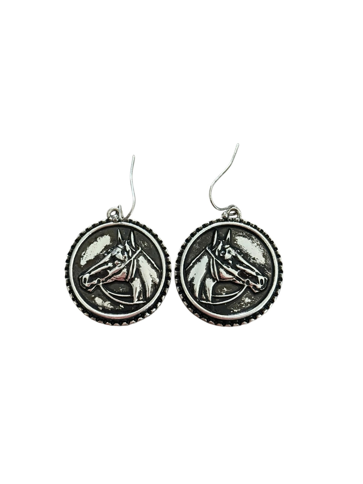 Round Horse Earrings